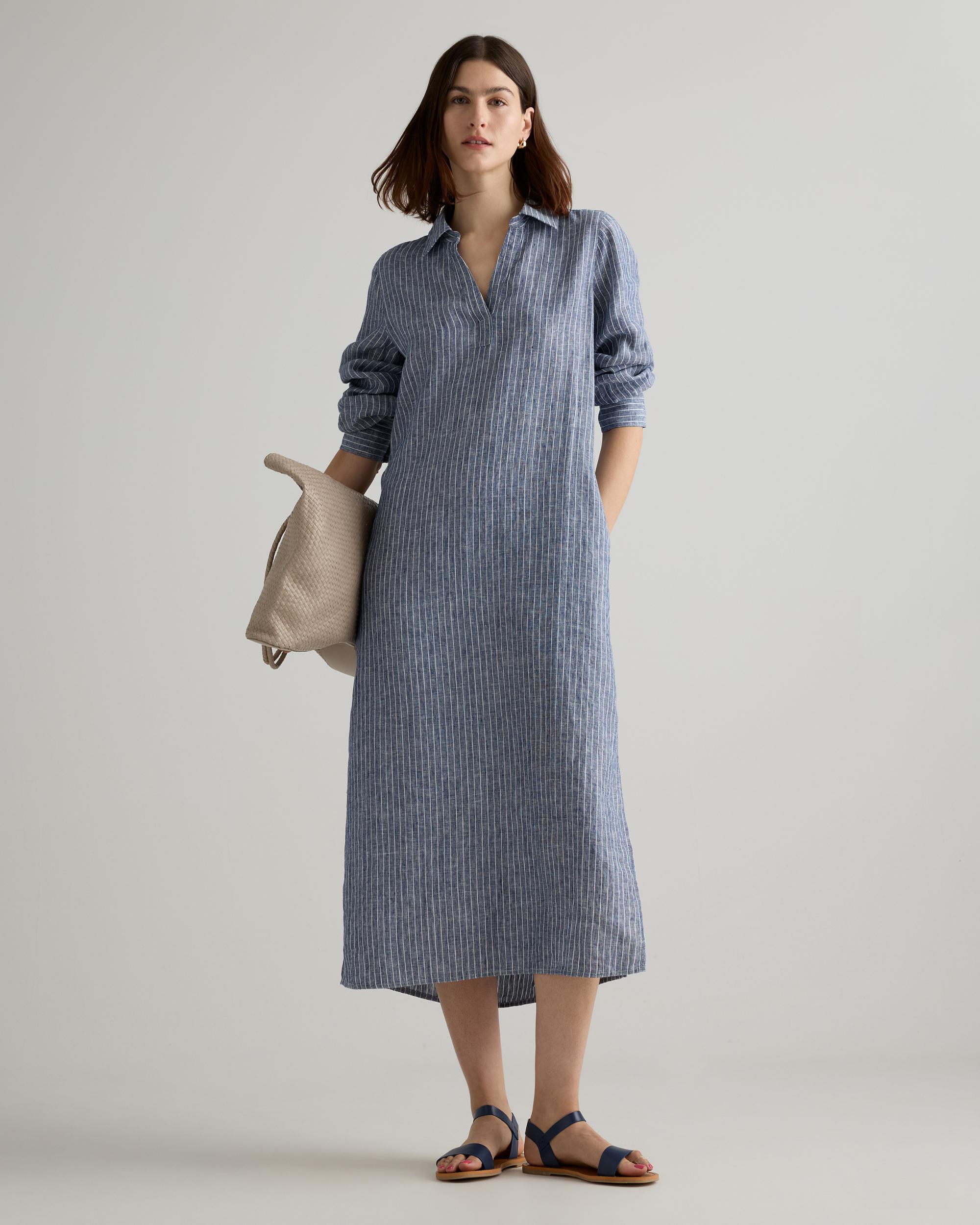 Quince | Women's 100% European Linen Popover Maxi Dress Product Image