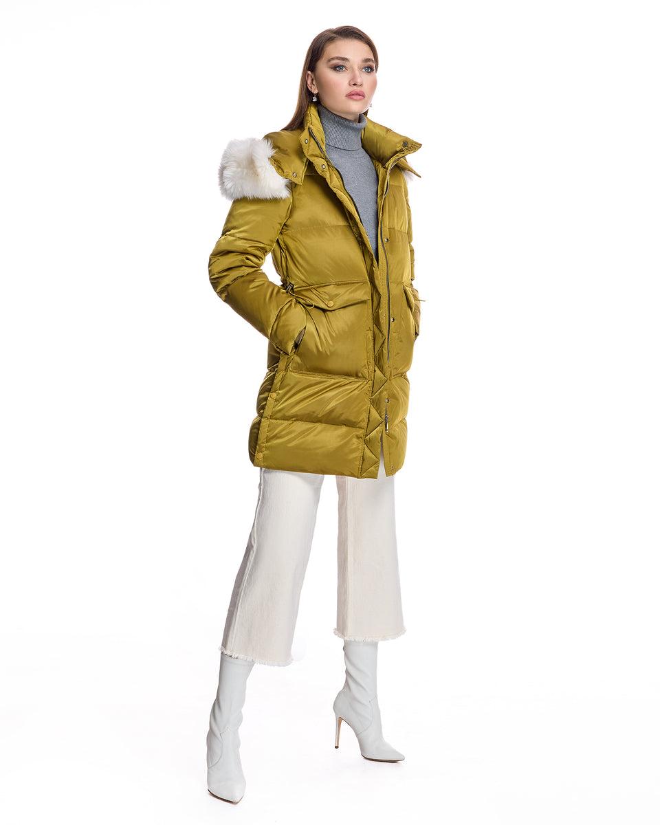 Julia & Stella by Maximilian Shearling Trimmed Puffer Coat Product Image