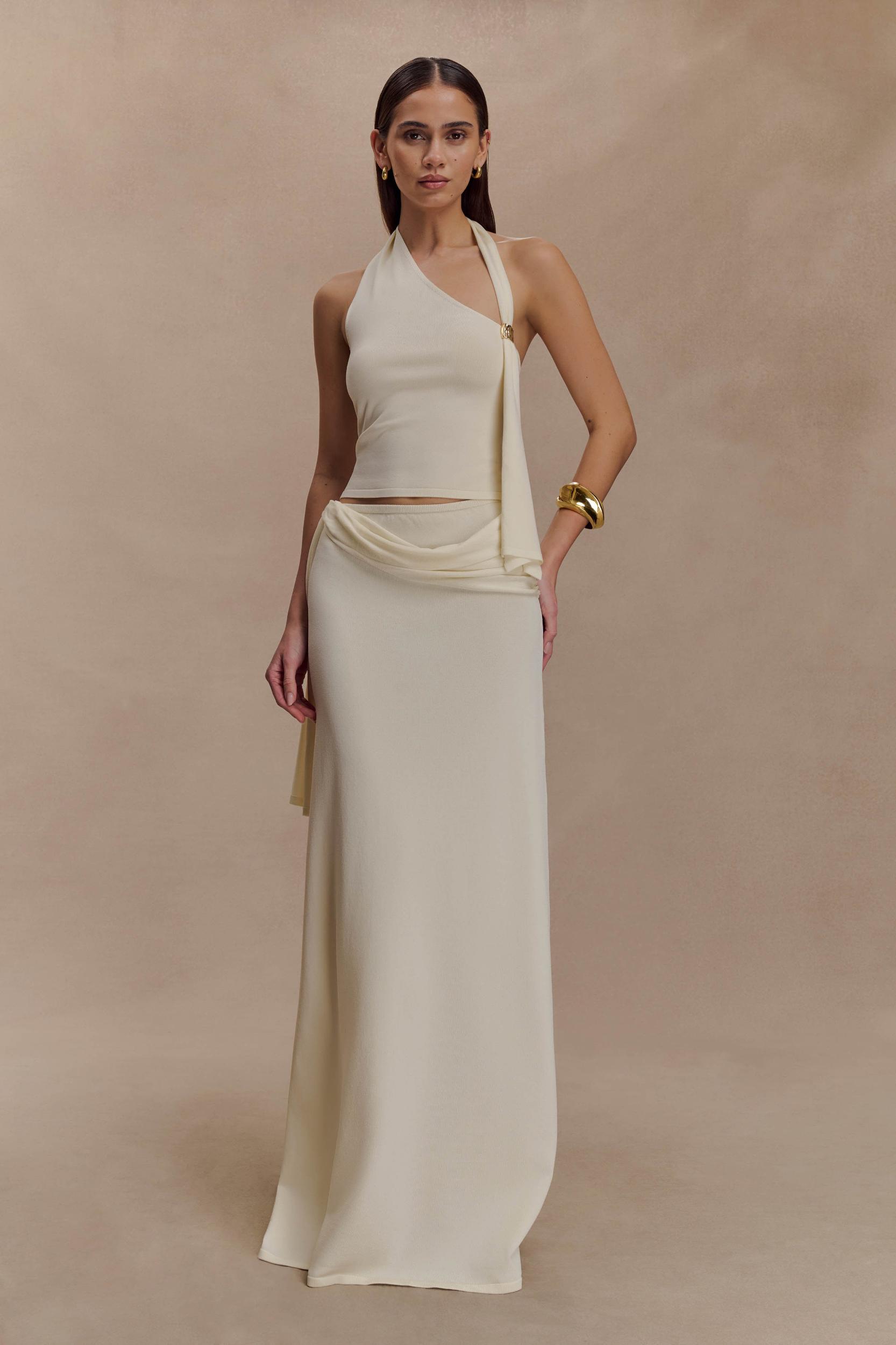 Xanthia Knit Halter Top - Ivory Product Image