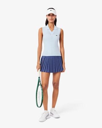 Sleeveless Stretch Knit Tennis Polo Shirt Product Image