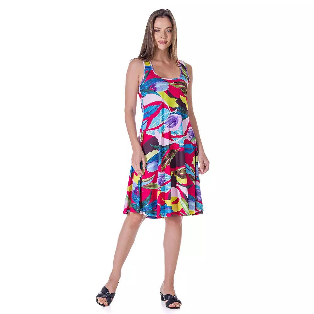 Women's 24Seven Comfort Apparel Sleeveless Tank Swing Dress,  Product Image