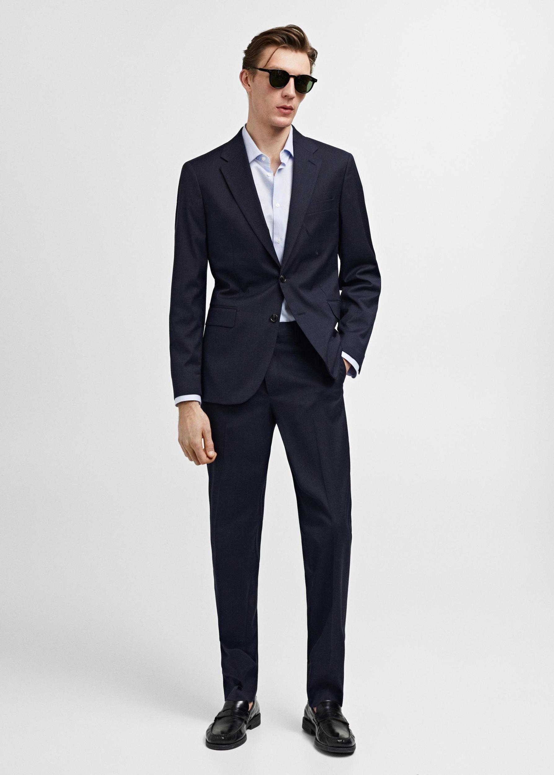 Stretch-fabric slim-fit suit pants - Men | MANGO USA Product Image