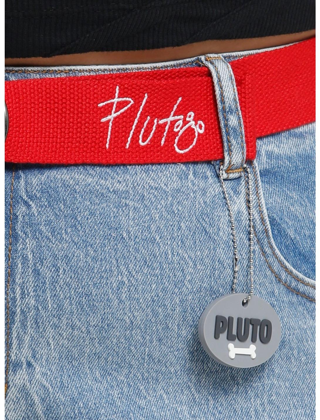 Disney Pluto Key Chain Denim Shorts With Belt Plus Size Product Image
