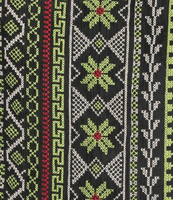 Calessa Plus Size Embroidered Split V-Neck Short Sleeve Tunic Product Image