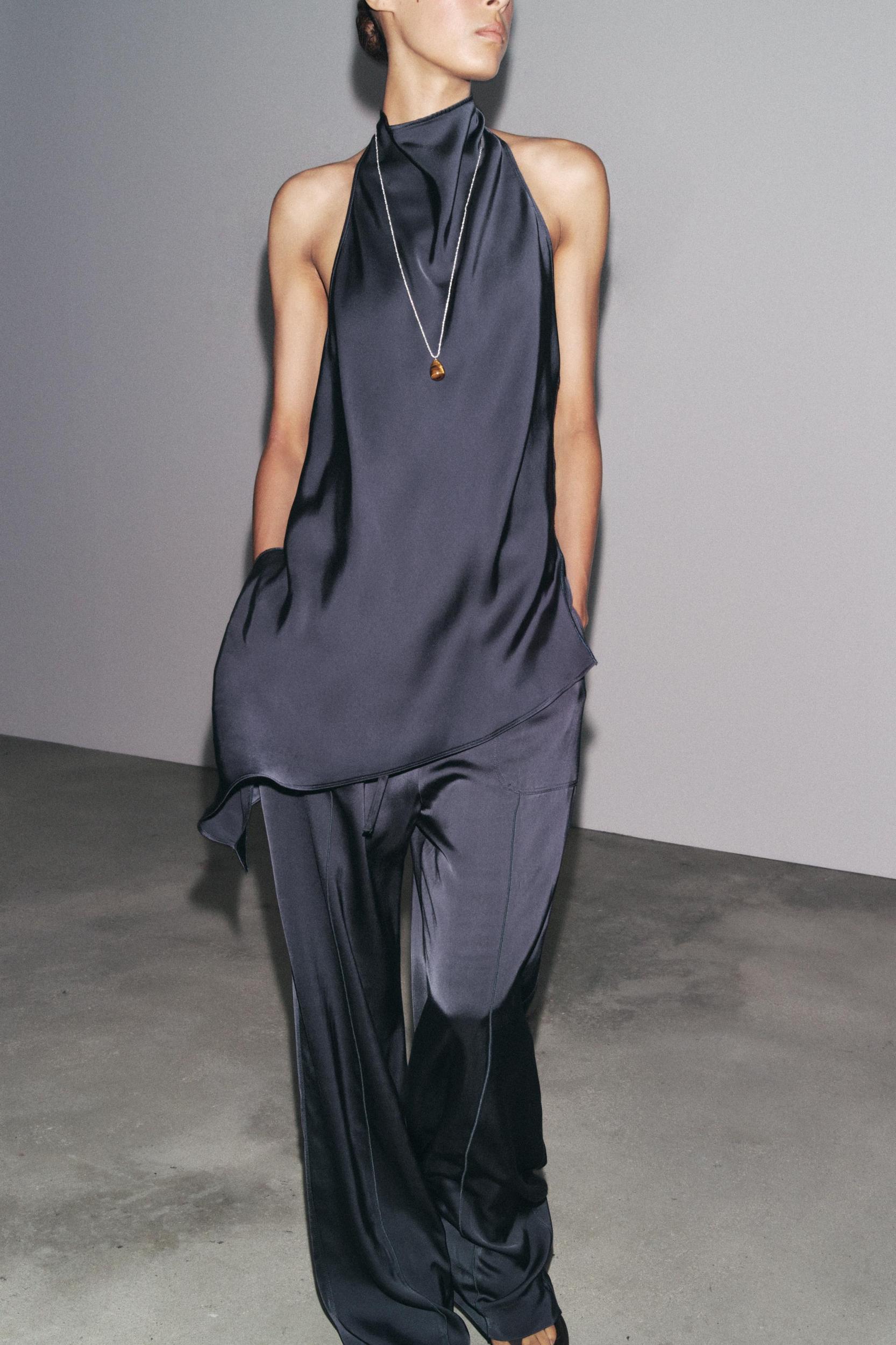 ZW COLLECTION SATIN HALTER TOP Product Image