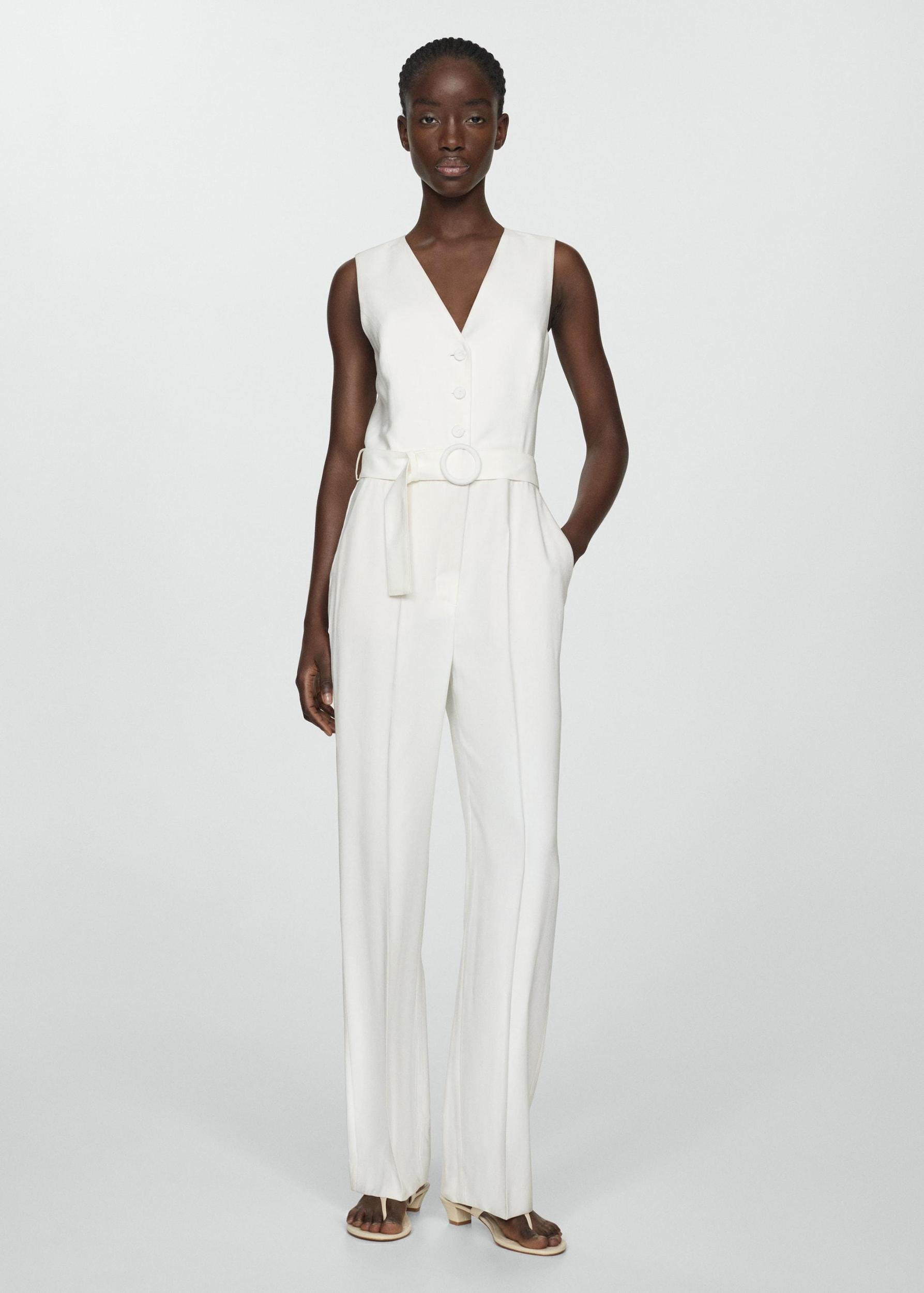 Belt long jumpsuit - Women | MANGO USA Product Image