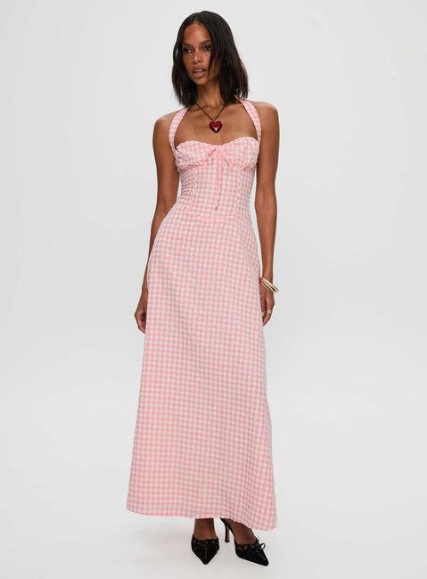 Lucky For You Halter Maxi Dress Multi Product Image