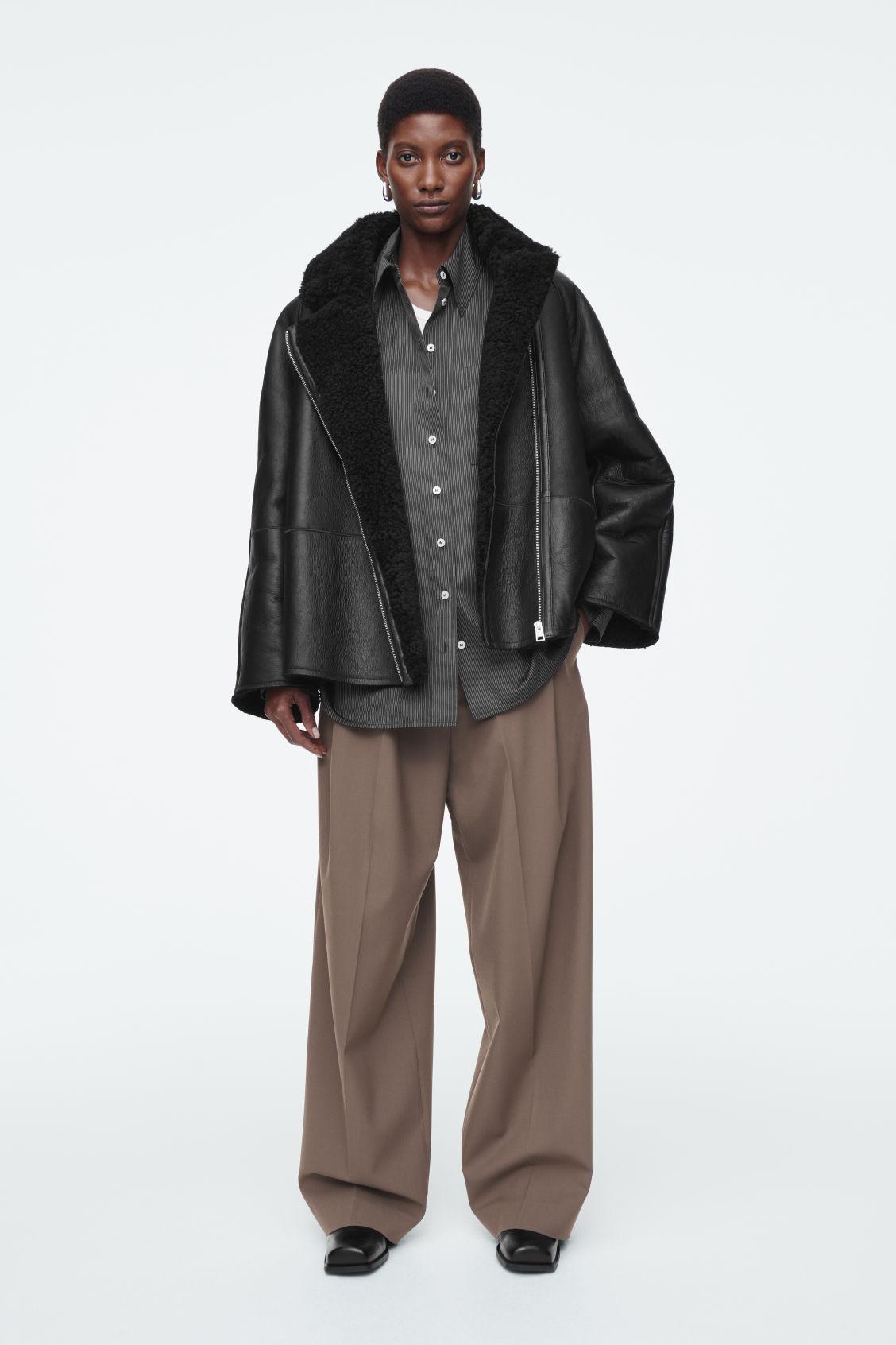 OVERSIZED SHEARLING AVIATOR JACKET Product Image