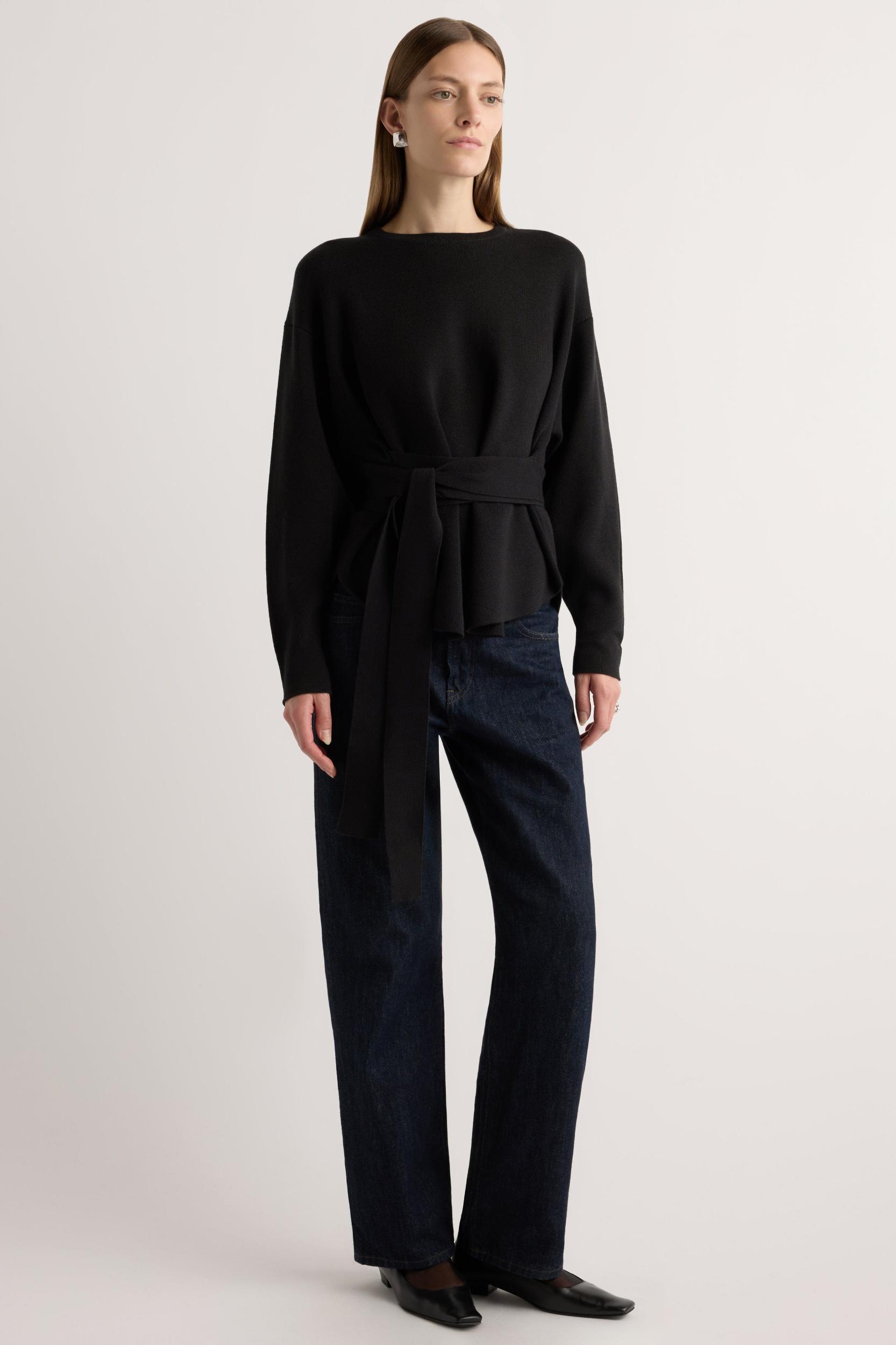 Nara Tie-Front Knit Sweater Product Image