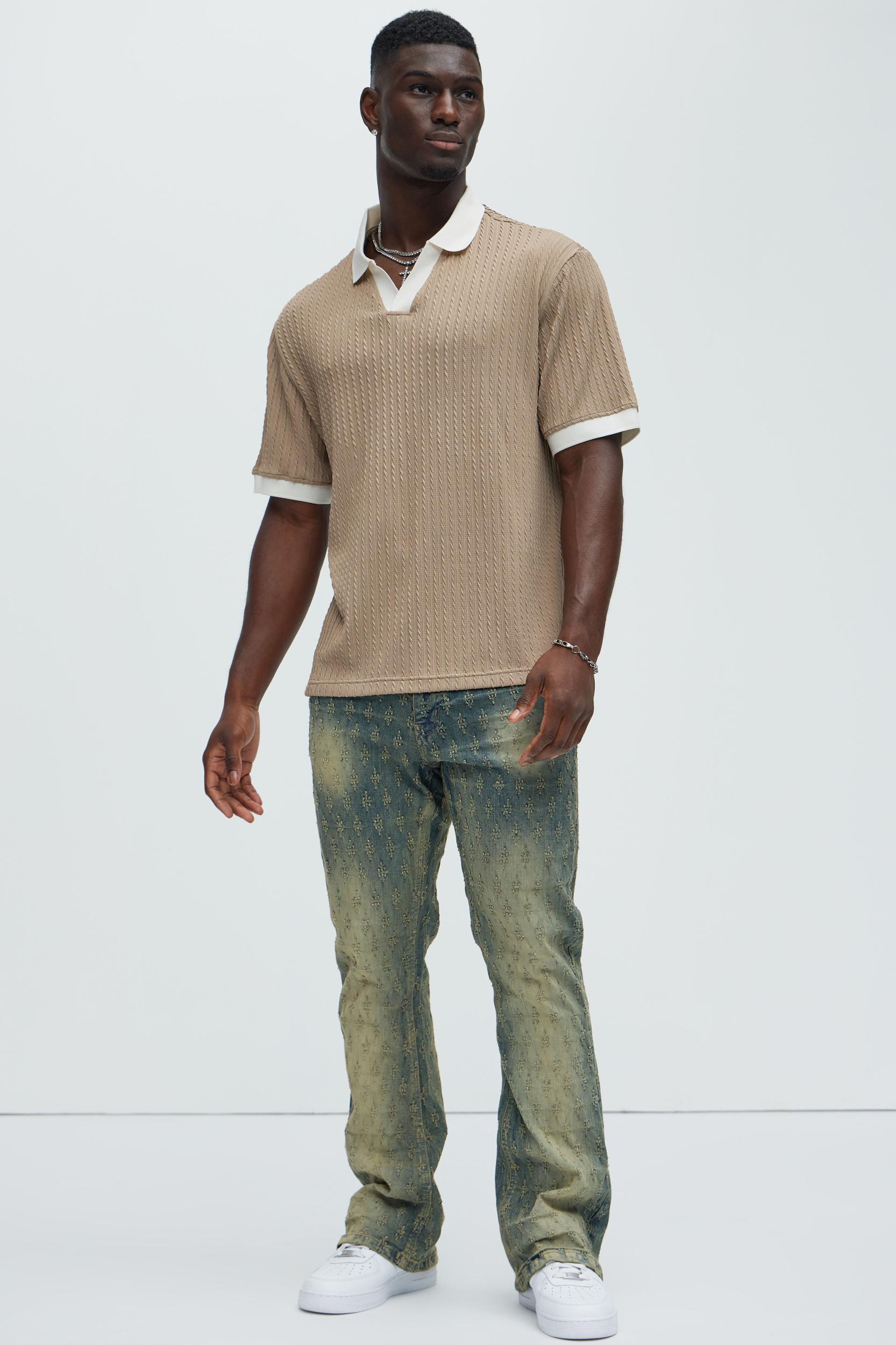 Dog In Me Textured Polo - Taupe/combo Product Image
