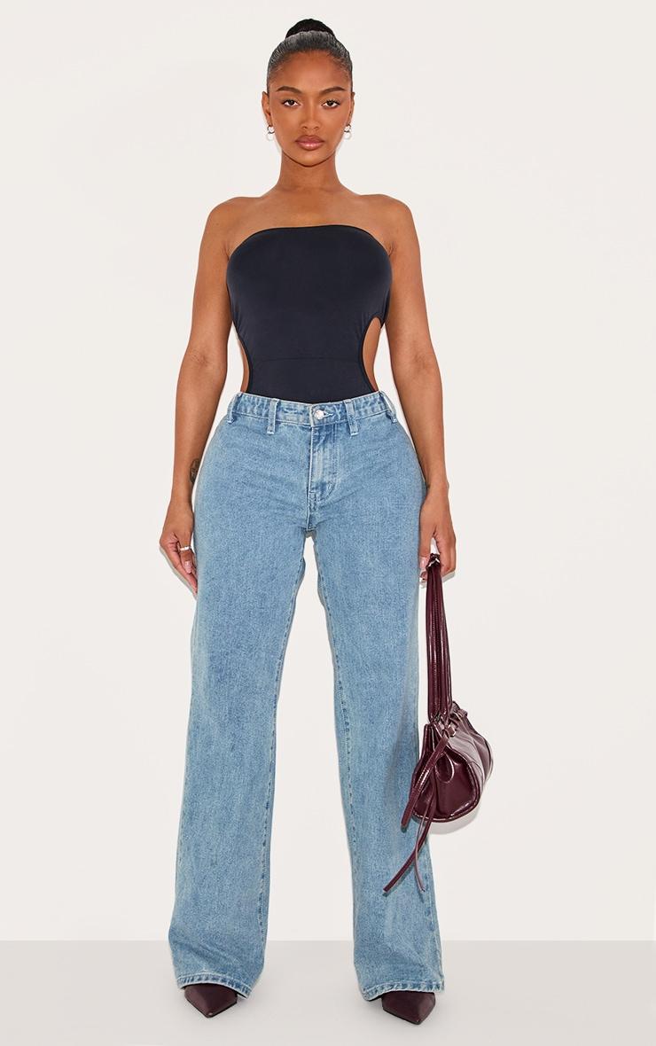 Shape Black Seamless Open Back Bandeau Bodysuit Product Image