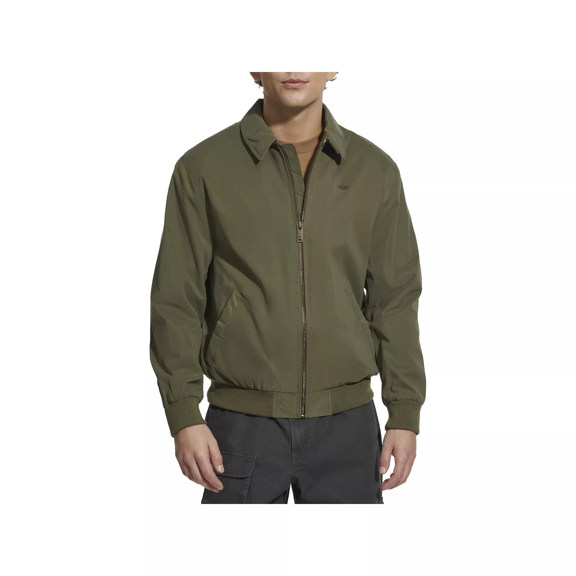 Mens Dockers Micro-Twill Golf Bomber Jacket Green Product Image