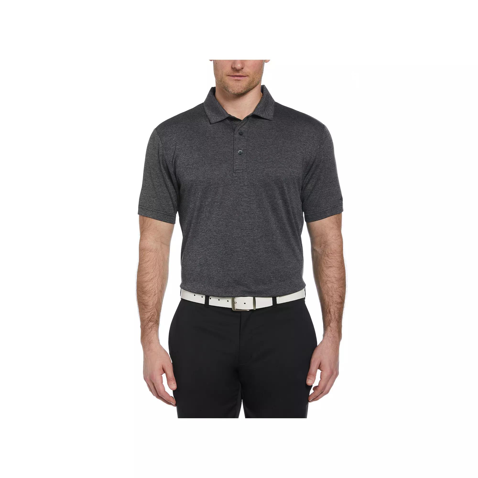 Men's Grand Slam Regular Fit Self Collar Heather Golf Polo, Size: Large, Grey Grey Product Image