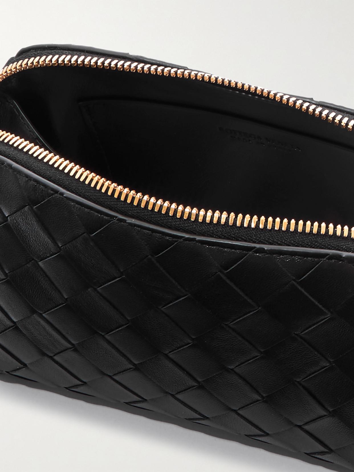 BOTTEGA VENETA Concert Mini Intrecciato Leather Pouch In Black Product Image