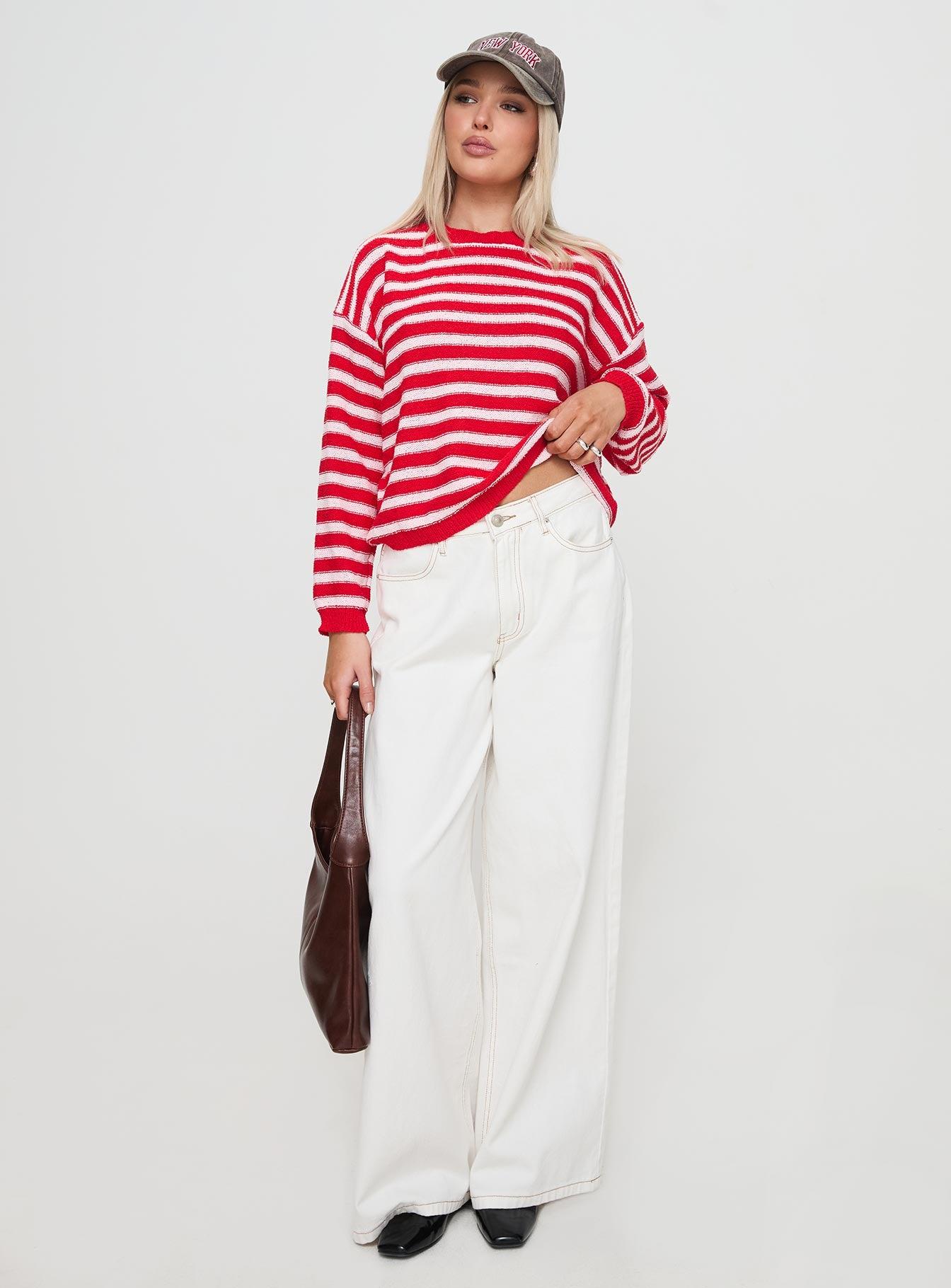 Freeze Knit Sweater Red Product Image