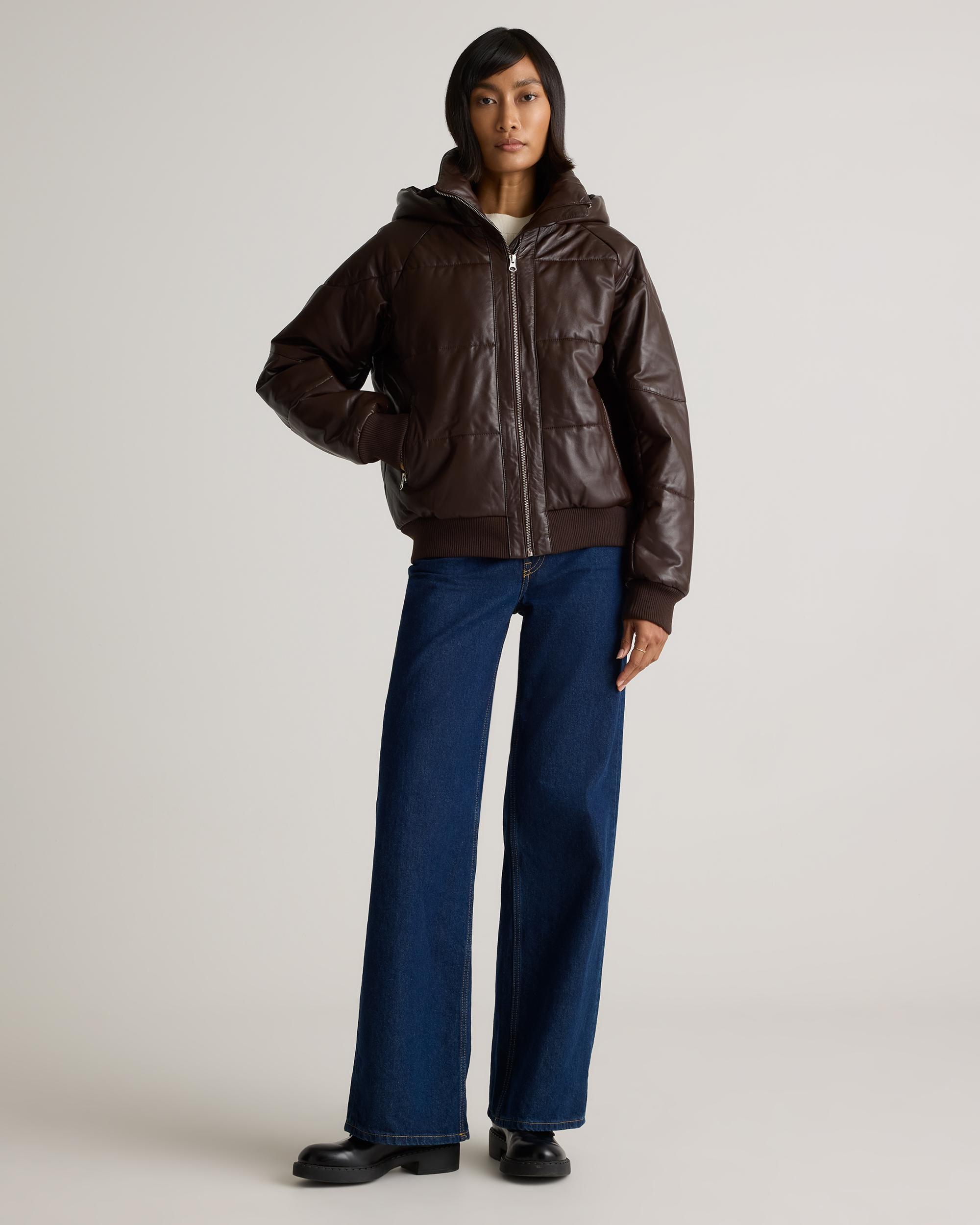 Quince | Women's Puffer Jacket Size XL, Leather Product Image