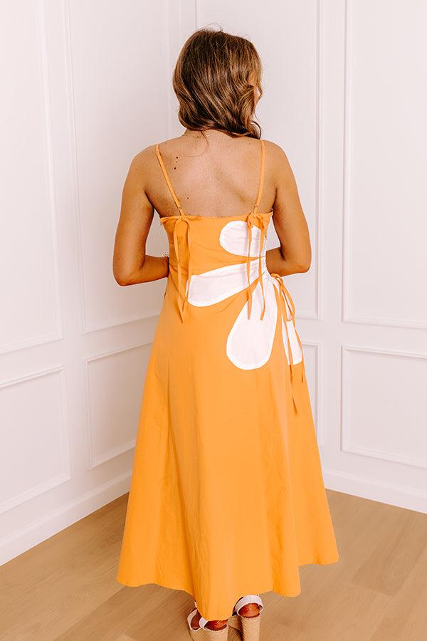Floral Daydream Cut Out Midi Dress in Orange Product Image