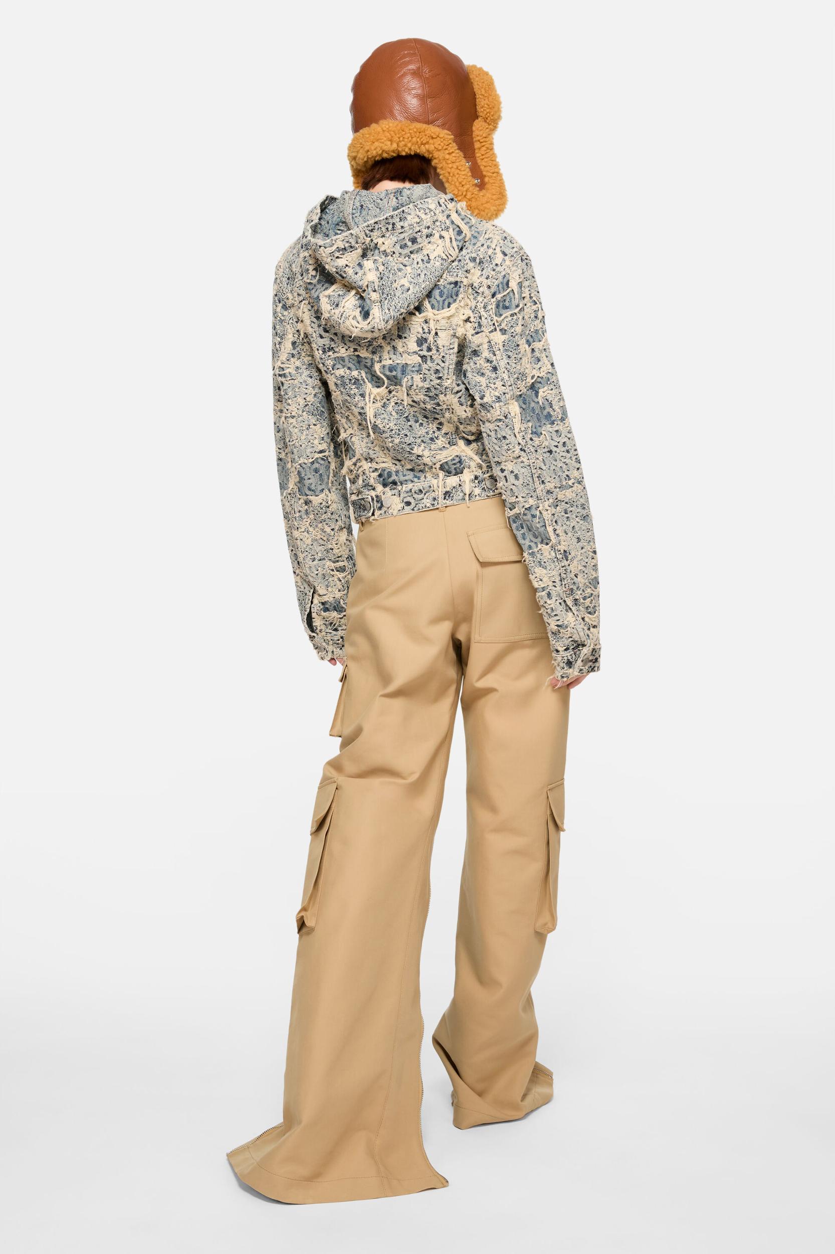 Denim jacket with hood Product Image