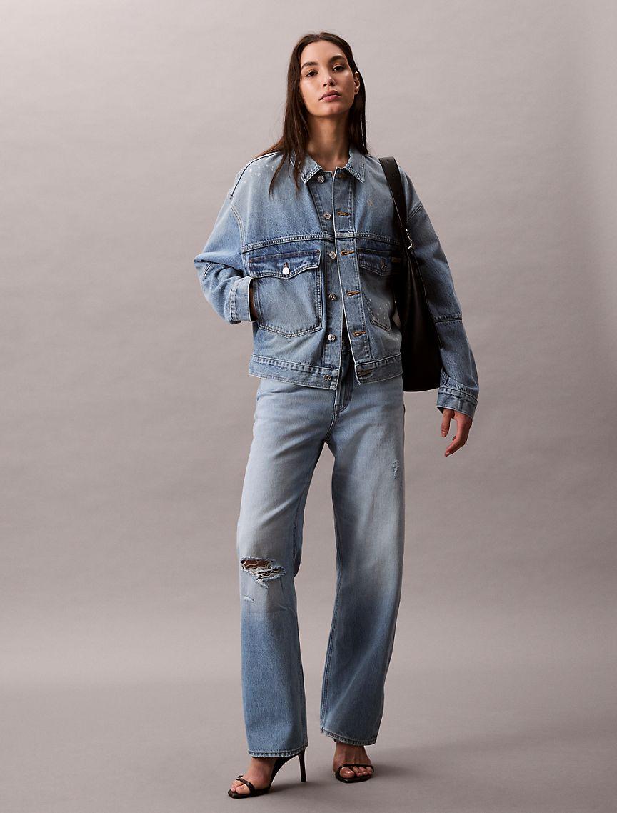 Distressed Denim Jacket Product Image