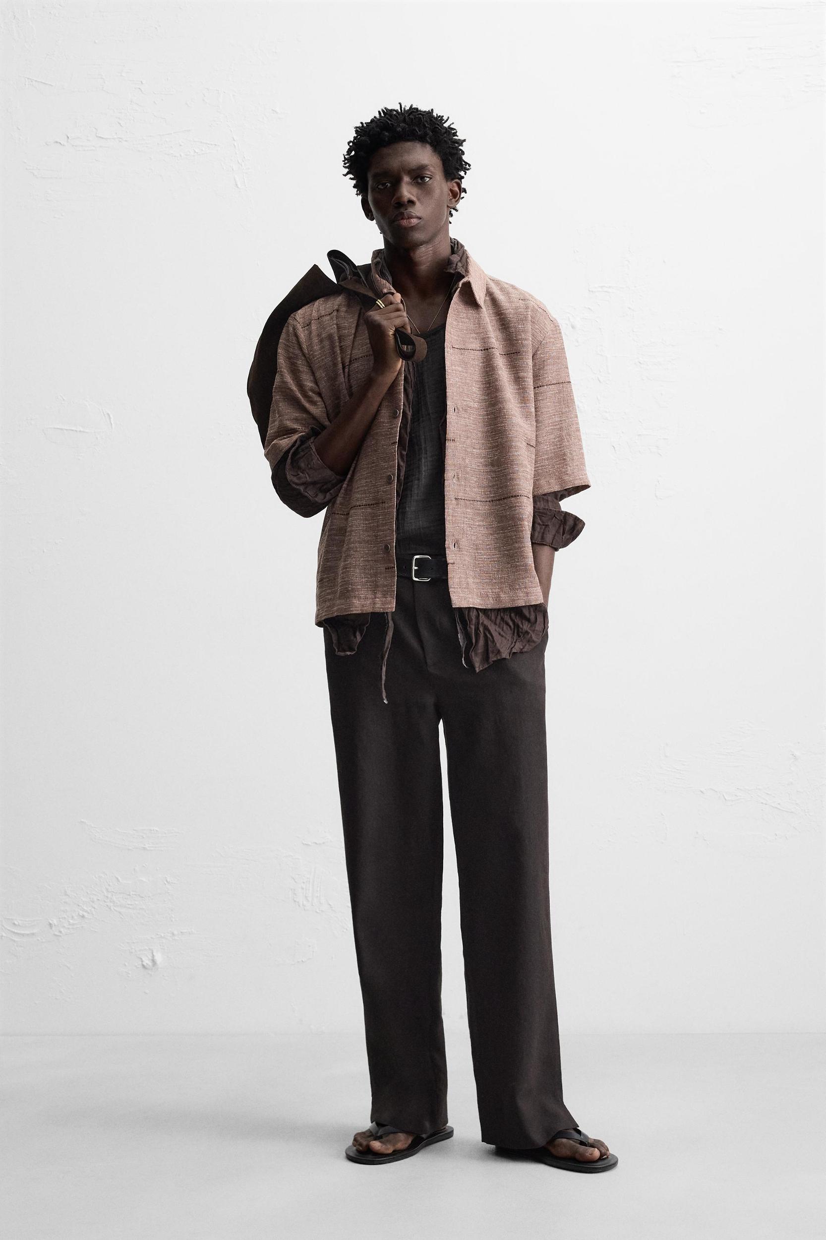 EMBROIDERED TEXTURED SHIRT Product Image