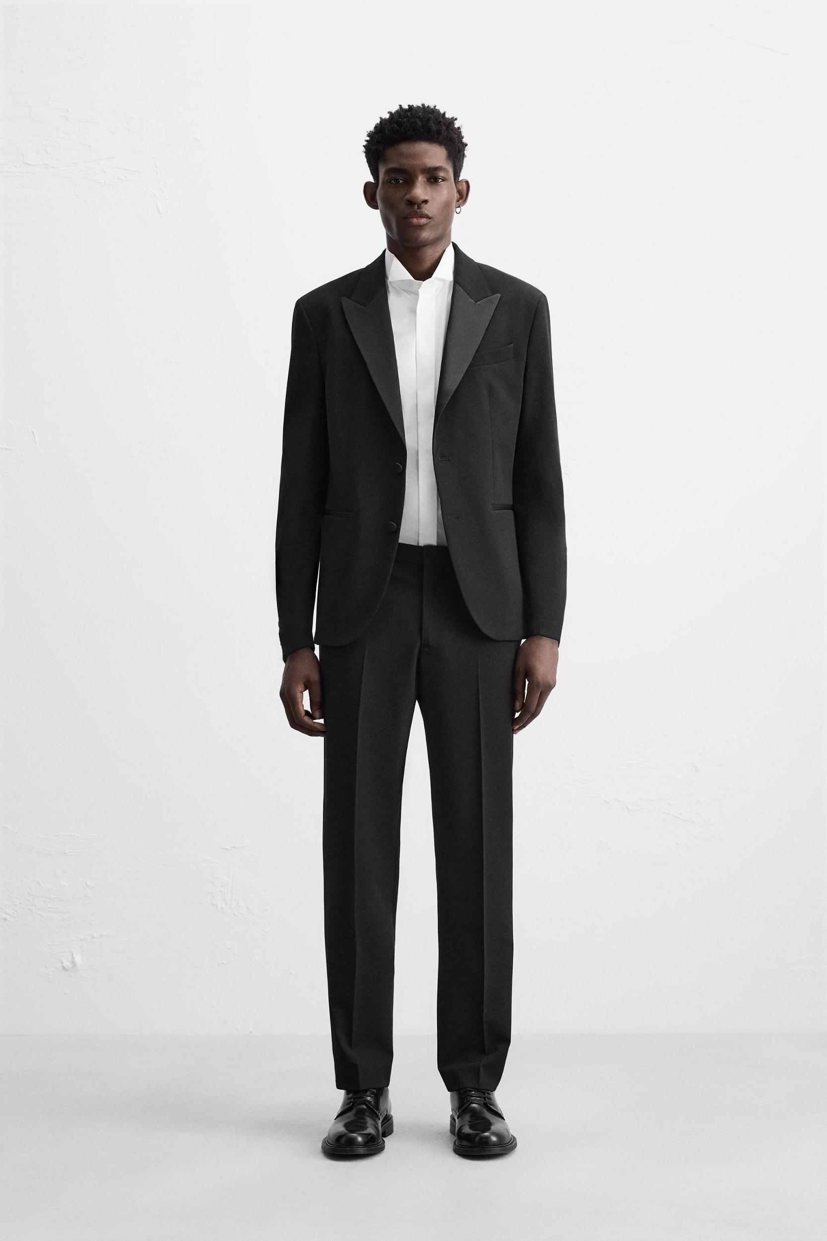WOOL BLEND TUXEDO SUIT PANTS Product Image