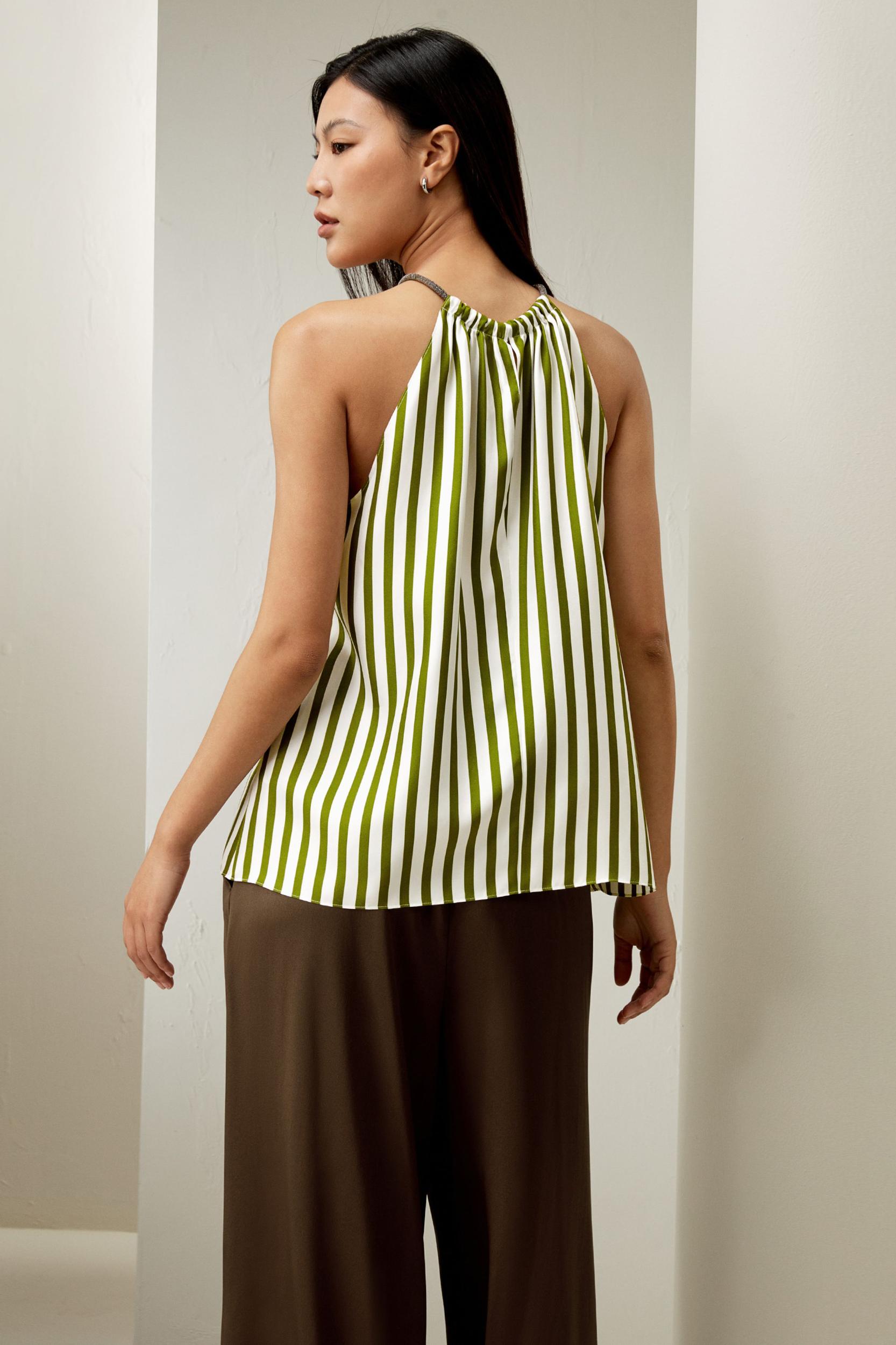 Silk Twill Halter Neck Top Product Image