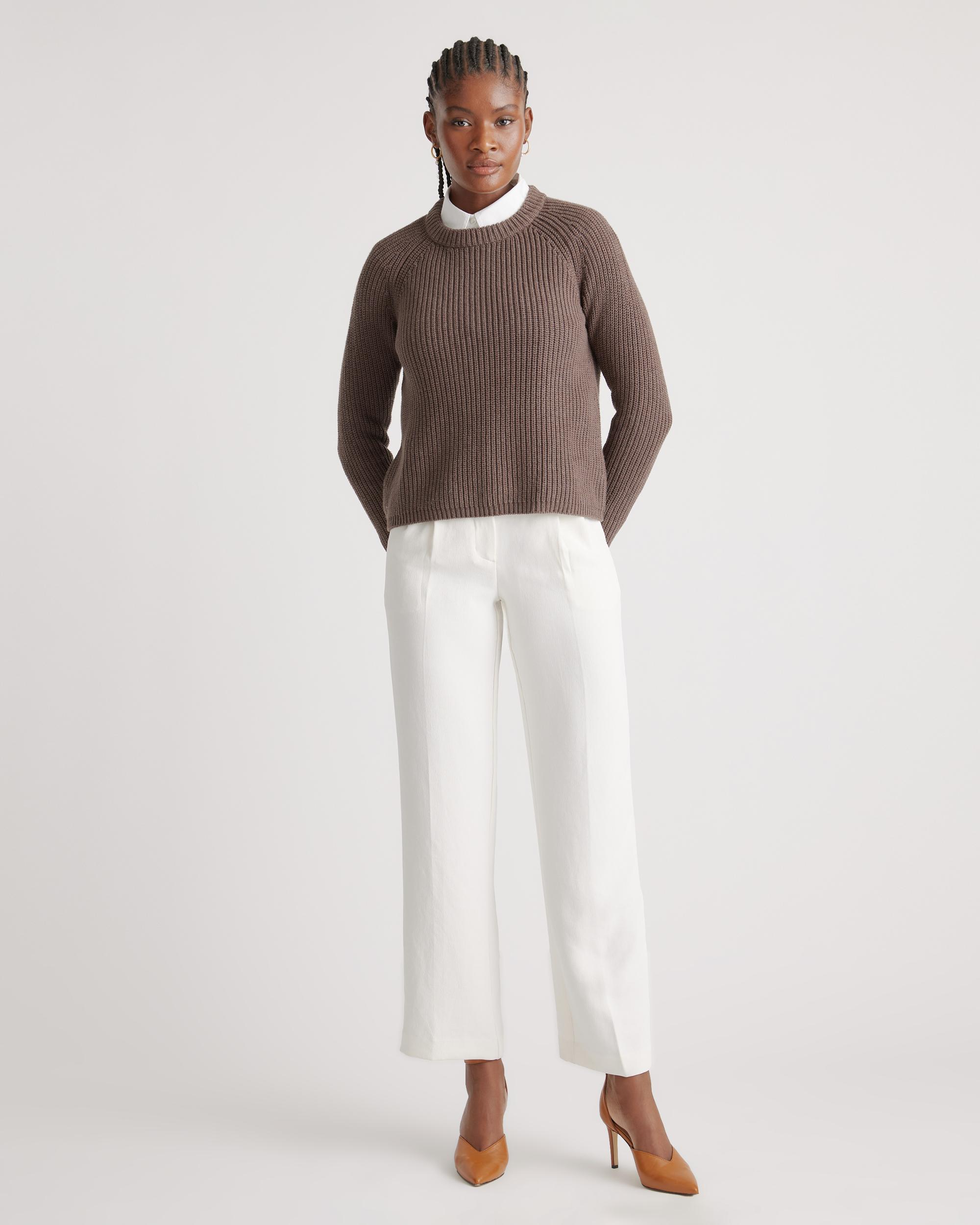 Quince | Women's Fisherman Crew Sweater Size XS, Organic Cotton Product Image