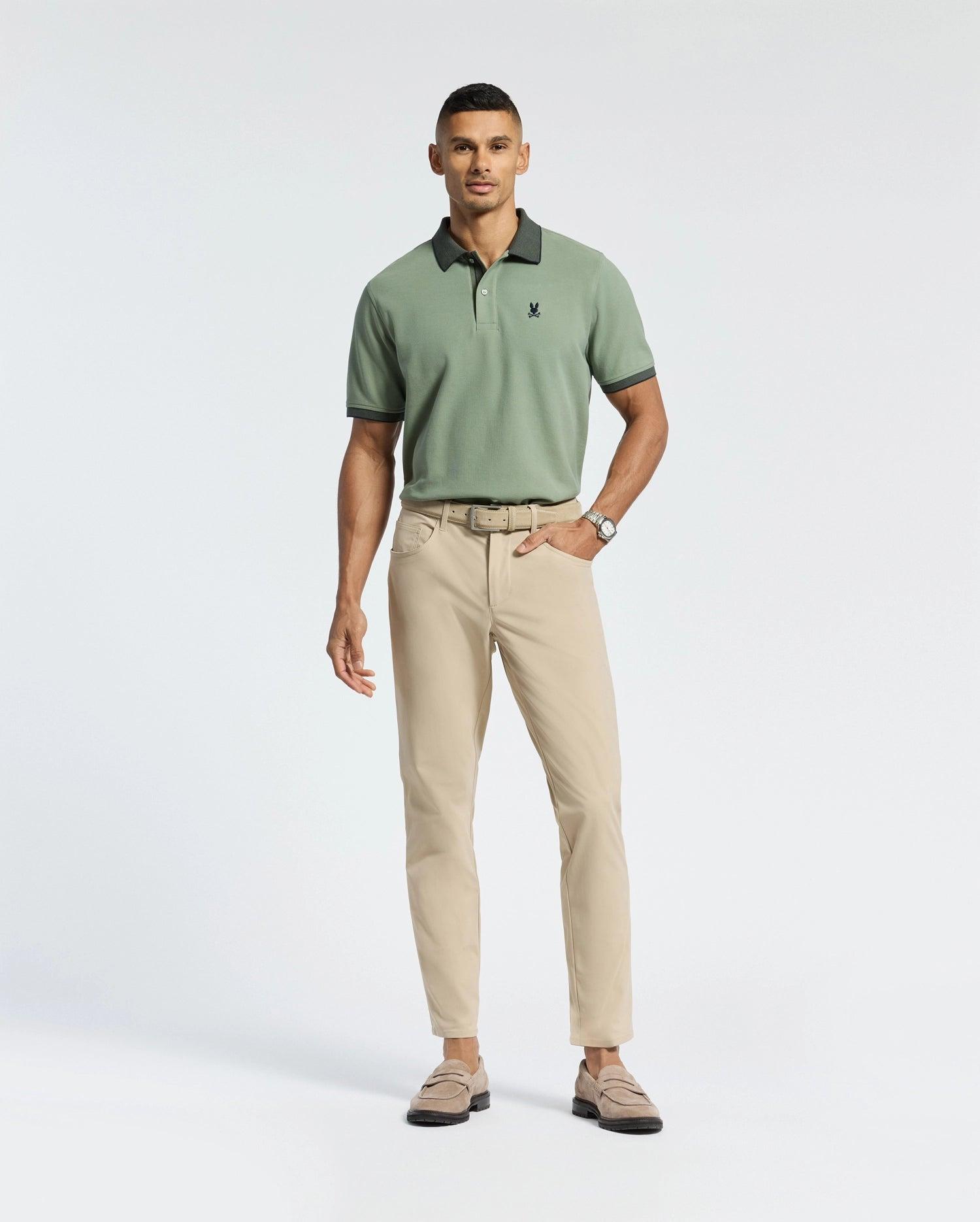 MENS JONAS STRIPE COLLAR PIQUE POLO - B6K583F200 Product Image