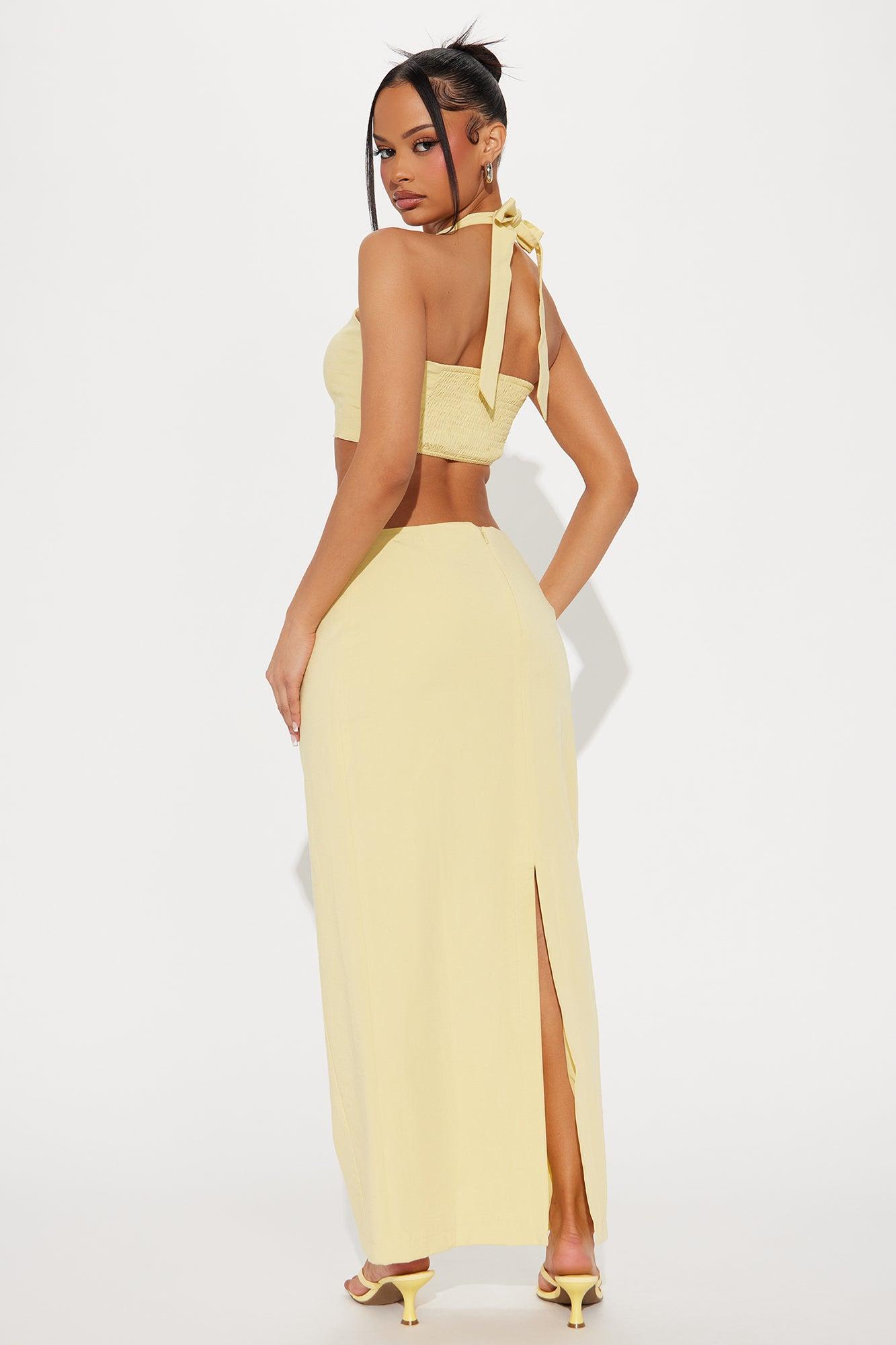 Sweet Life Linen Skirt Set - Yellow Product Image