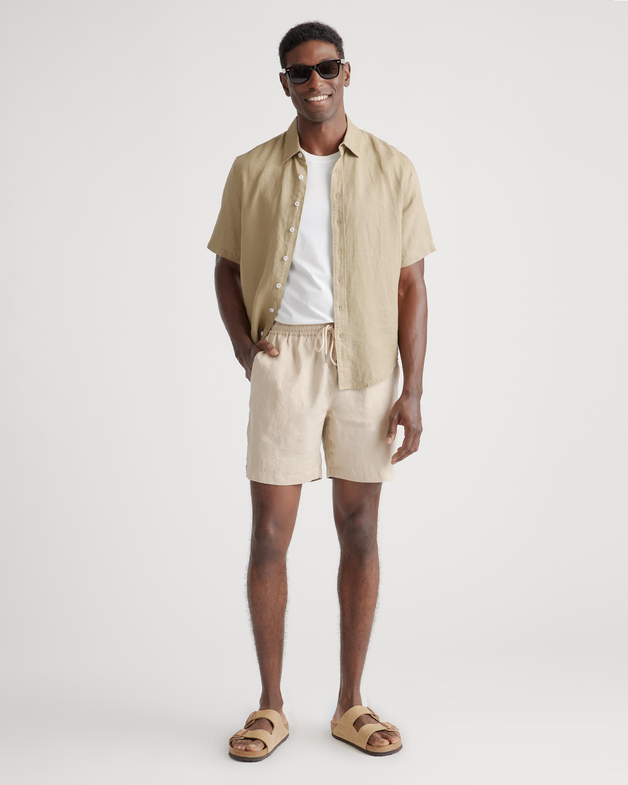 Quince | Men's 100% European Linen Drawstring Beach Shorts 7" Product Image