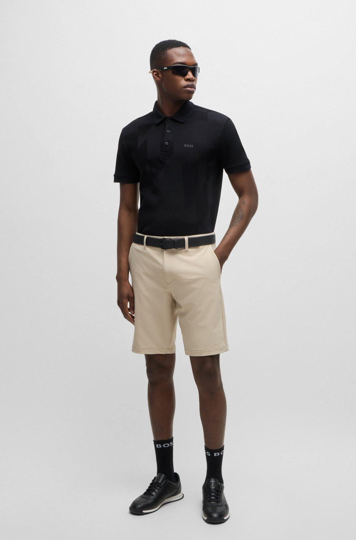 Relaxed-fit polo shirt in cotton jacquard with logo Product Image