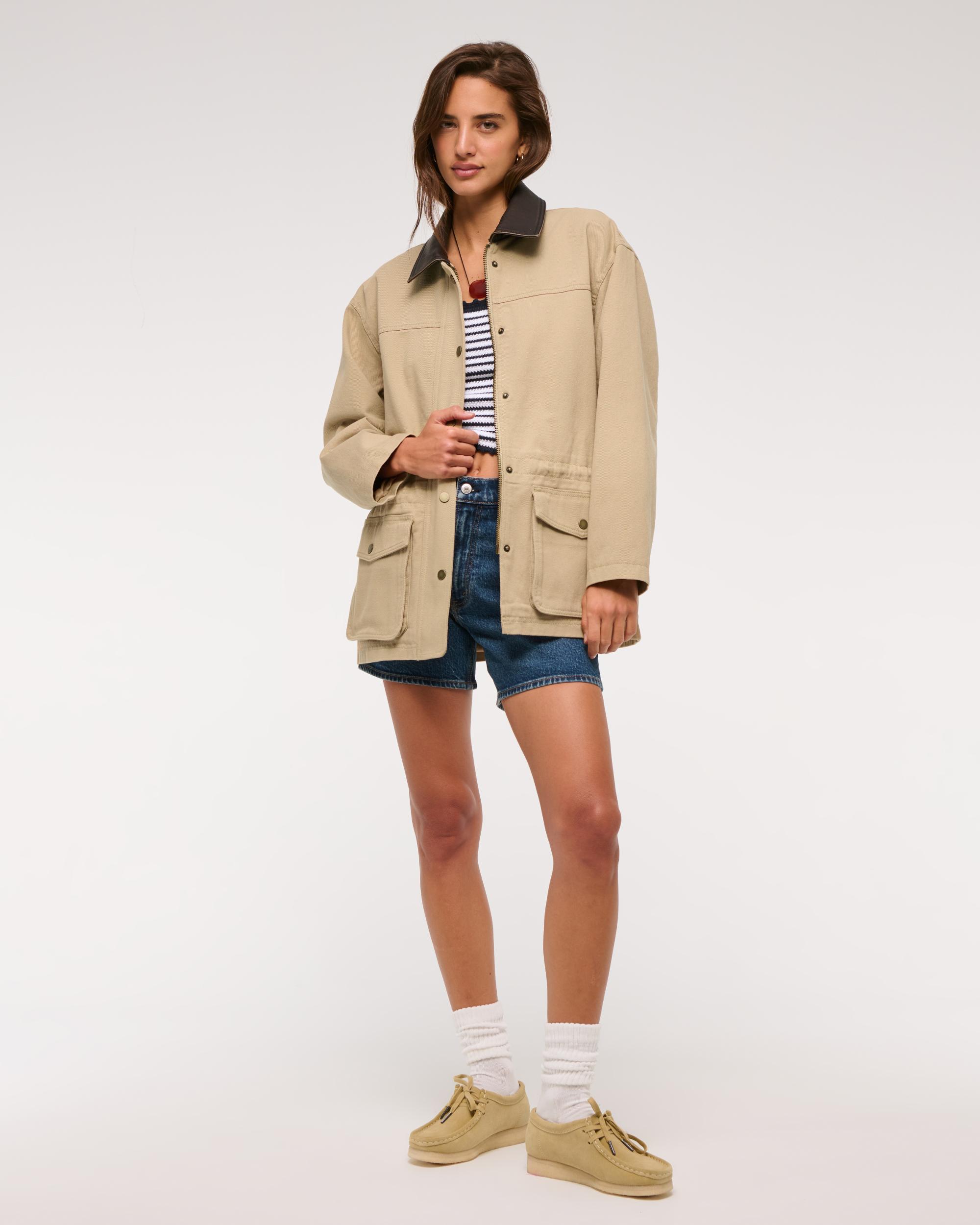 Cinched Waist Workwear Jacket Product Image