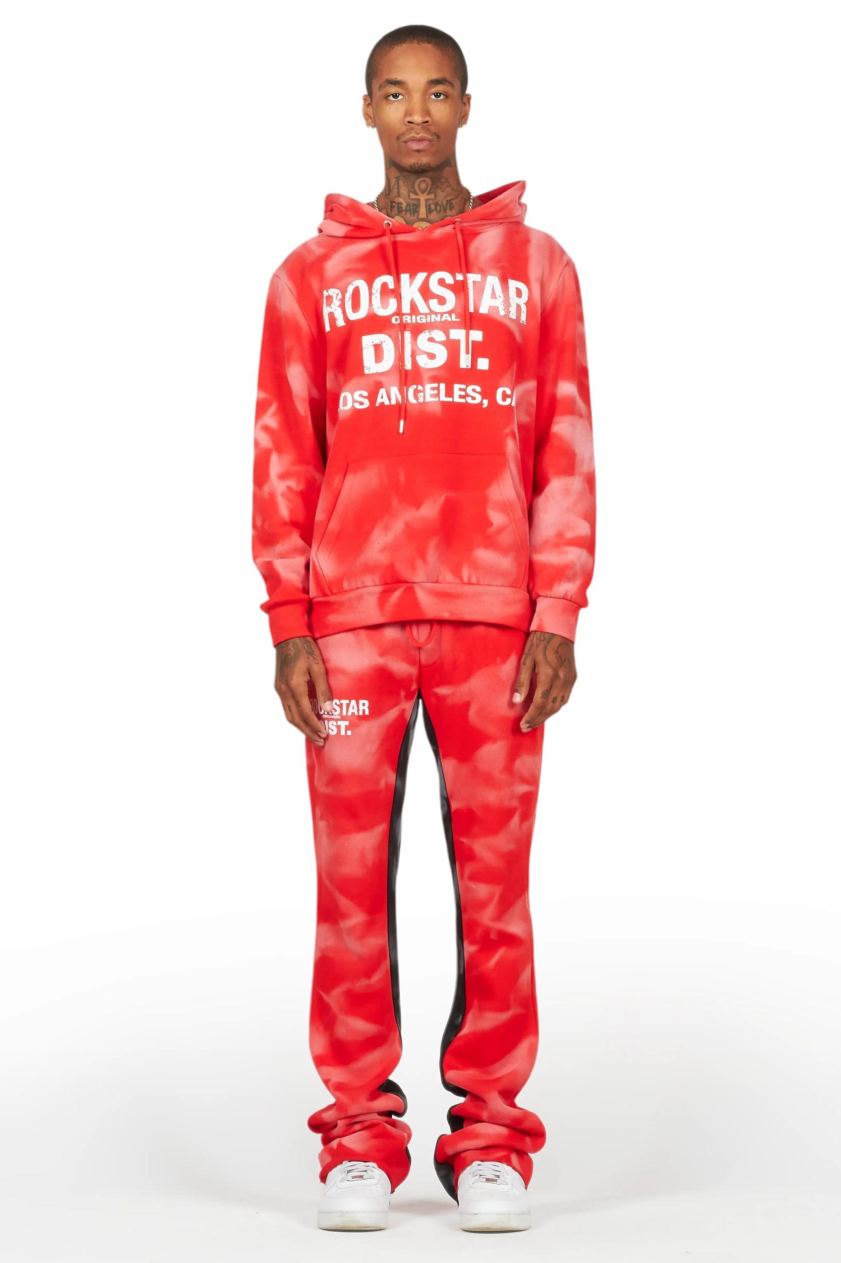 Nelly Red Hoodie/Baggy Track Pant Set Male Product Image