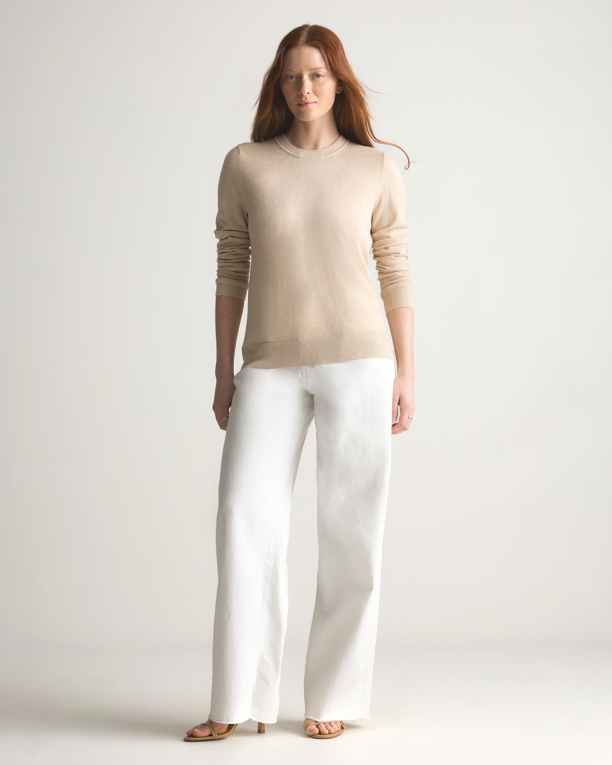 Quince | Women's Lightweight Cotton Cashmere Crew Sweater Organic Cotton Product Image
