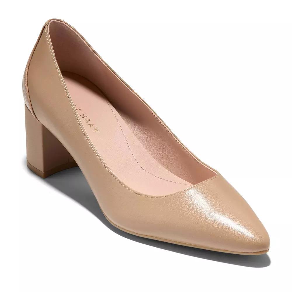Cole Haan Carlotta Women's Leather Block Heel Pumps, Size: 6.5, Ch Tuscan Brown Product Image