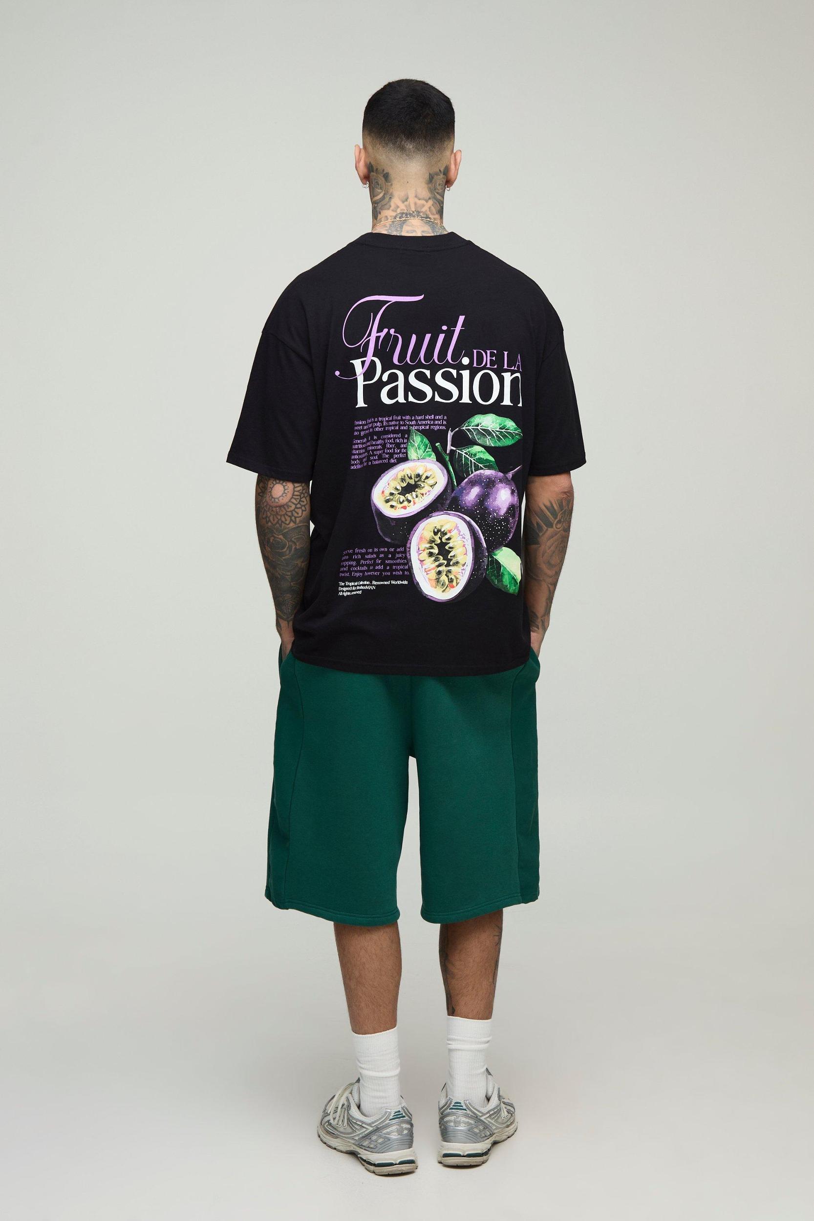 Tall Oversized Passion Fruit Printed T-Shirt | boohooMAN USA Product Image