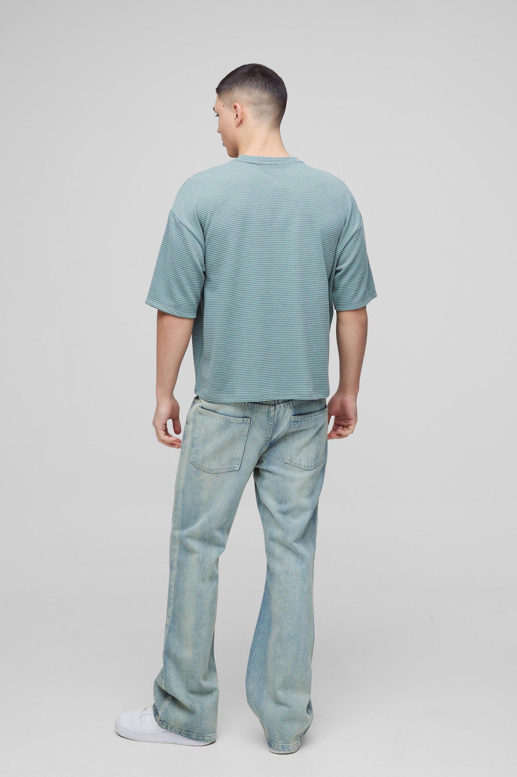 Oversized Boxy Ribbed T-Shirt | boohooMAN USA Product Image