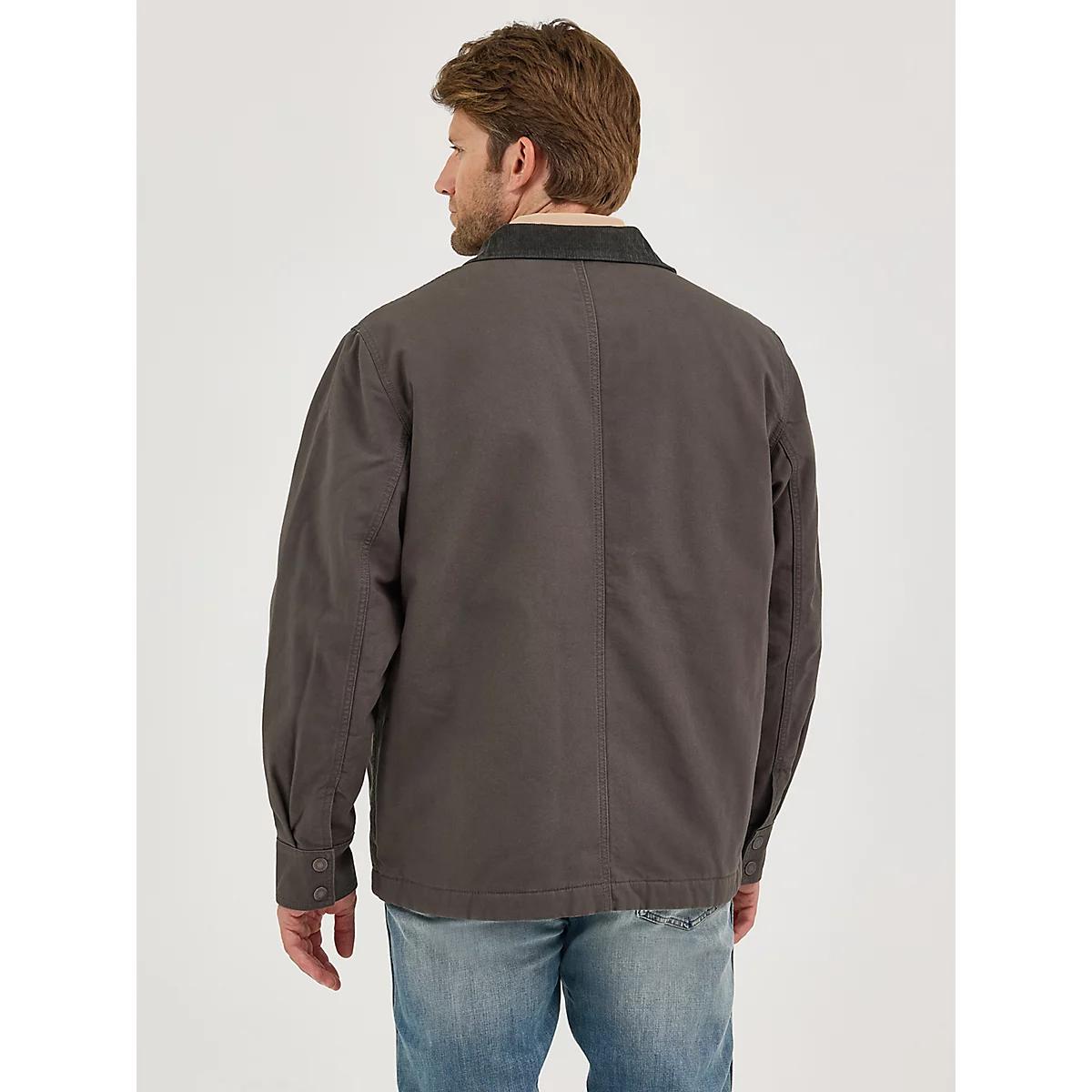 Men's Western Lined Zip Front Barn Coat in Raven Product Image