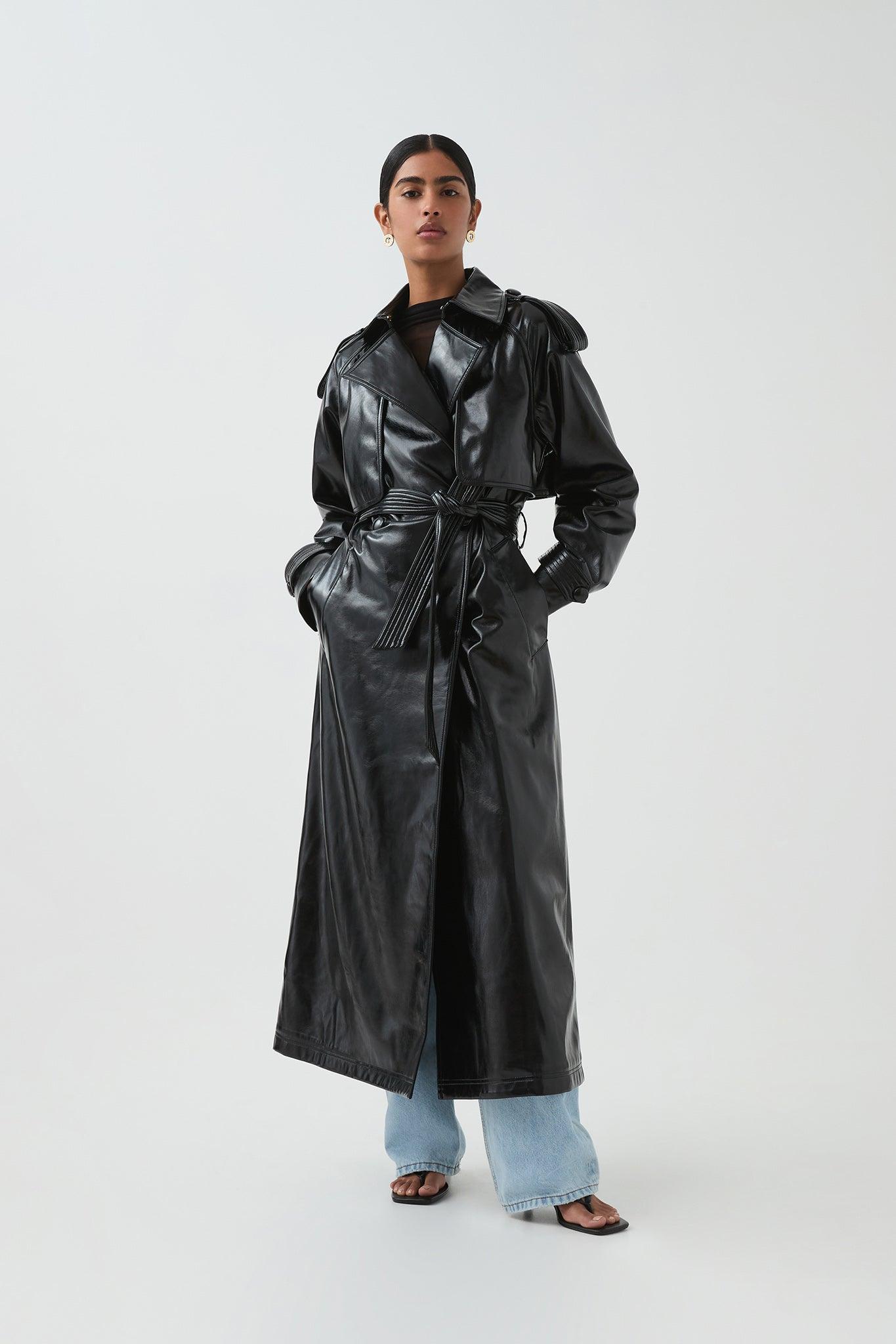 Raven Vegan Leather Trench Product Image