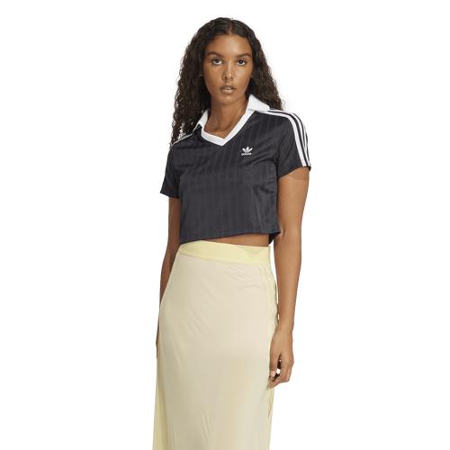 adidas Womens adidas V-Neck Polo - Womens Black/White Product Image