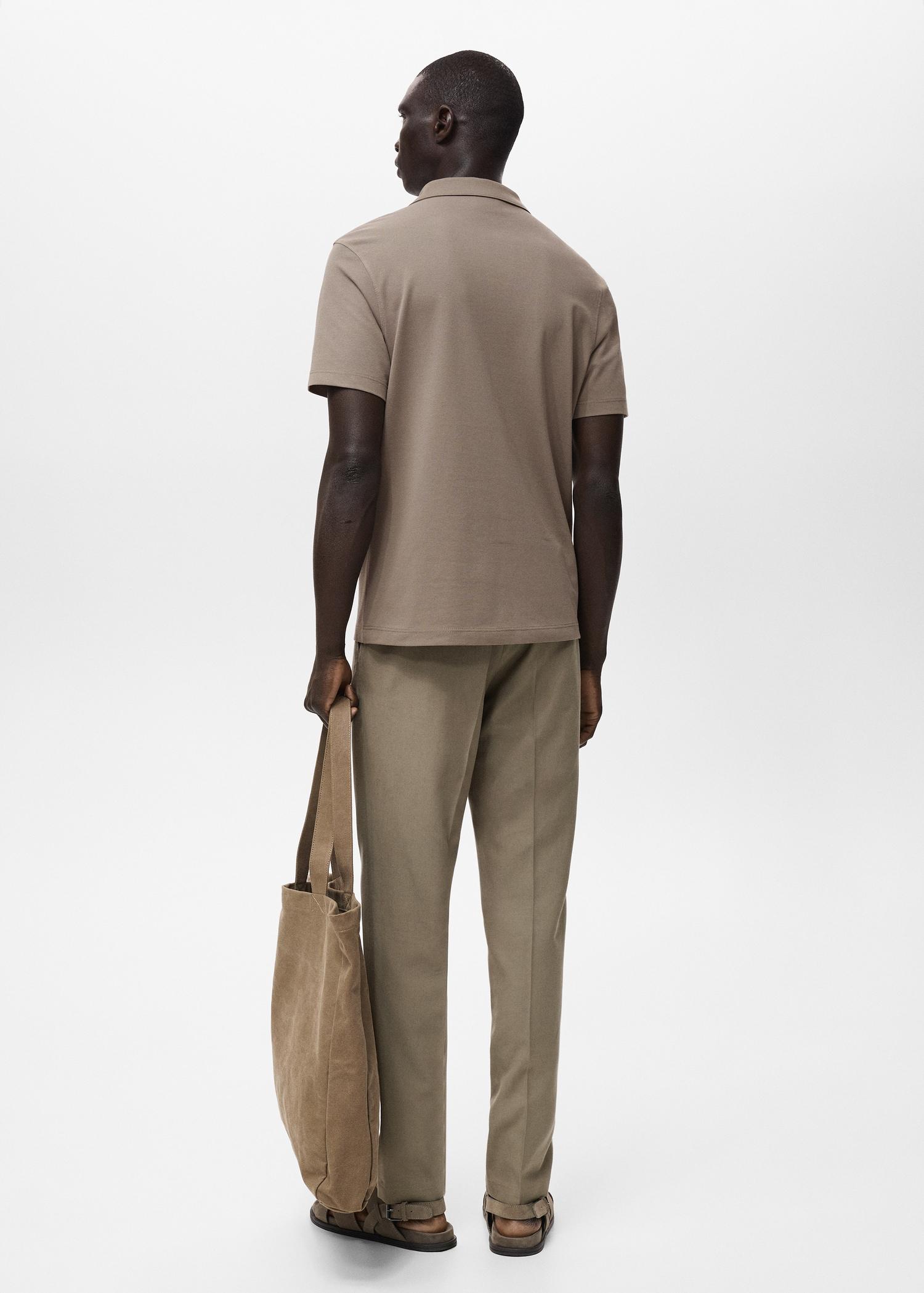 Cotton piqué polo shirt - Men | MANGO USA Product Image