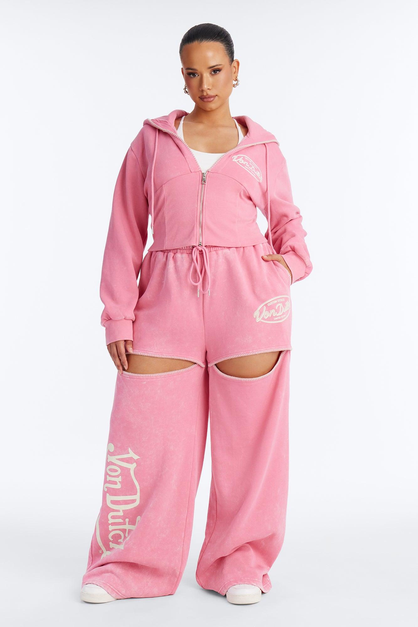 Von Dutch Washed Faded Love Pants - Pink Female Product Image