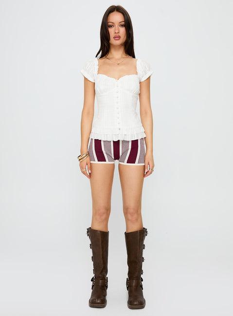 Suiter Frill Detail Top White Product Image