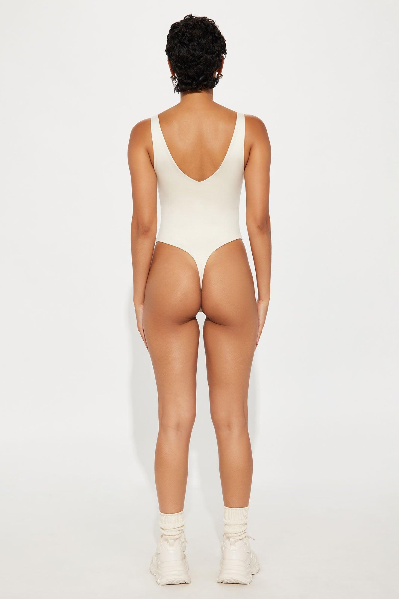 Contour Double Lined V-Neck Bodysuit - Bone Female Product Image