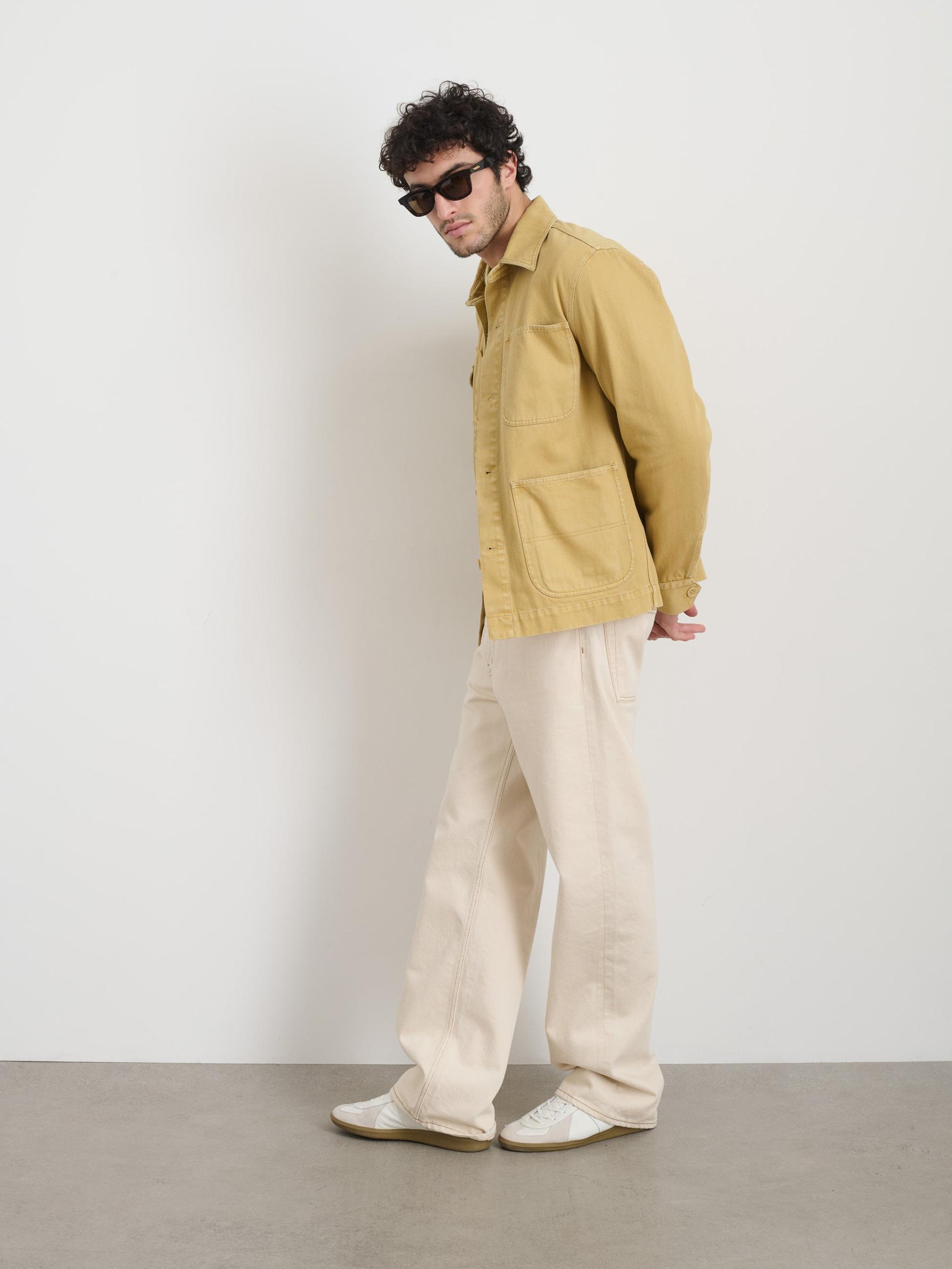 Garment Dyed Work Jacket in Recycled Denim Product Image