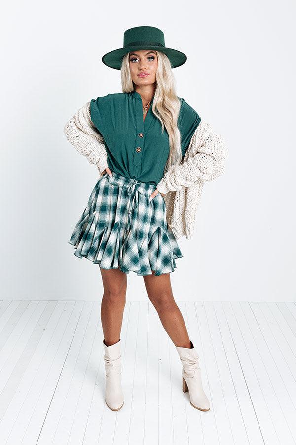 Balcony Nights Shift Top In Hunter Green Product Image