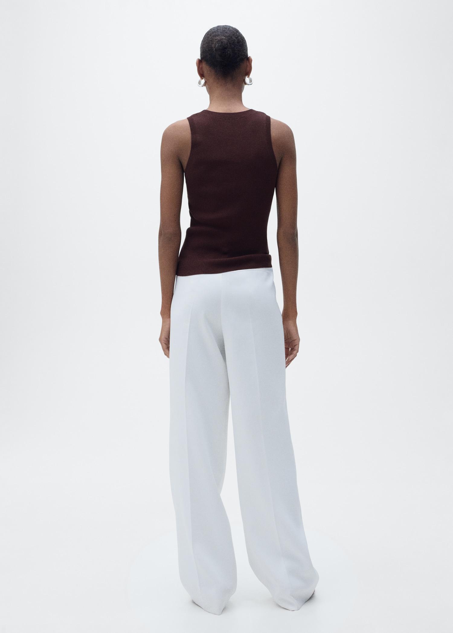 Ribbed knit top - Women | MANGO USA Product Image