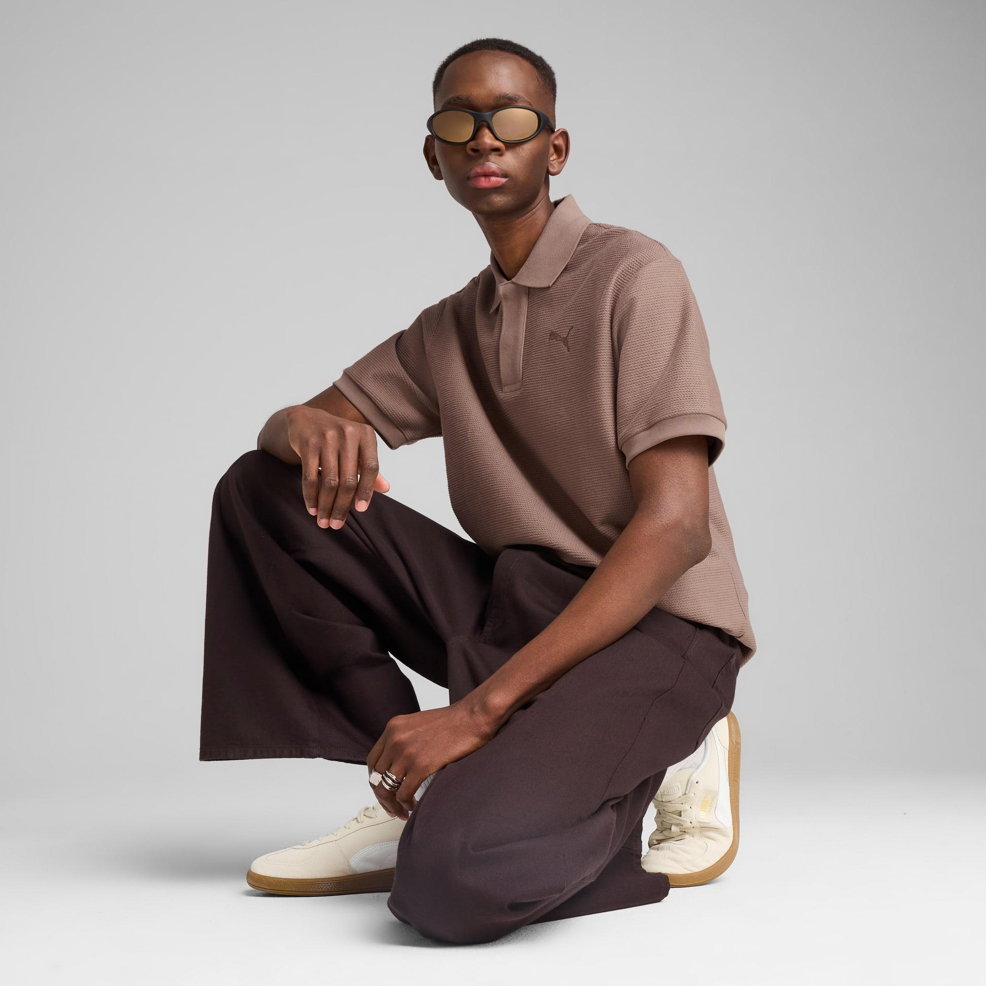 PUMA PREMIUM ESSENTIALS Men's Relaxed Jacquard Polo Shirt Product Image