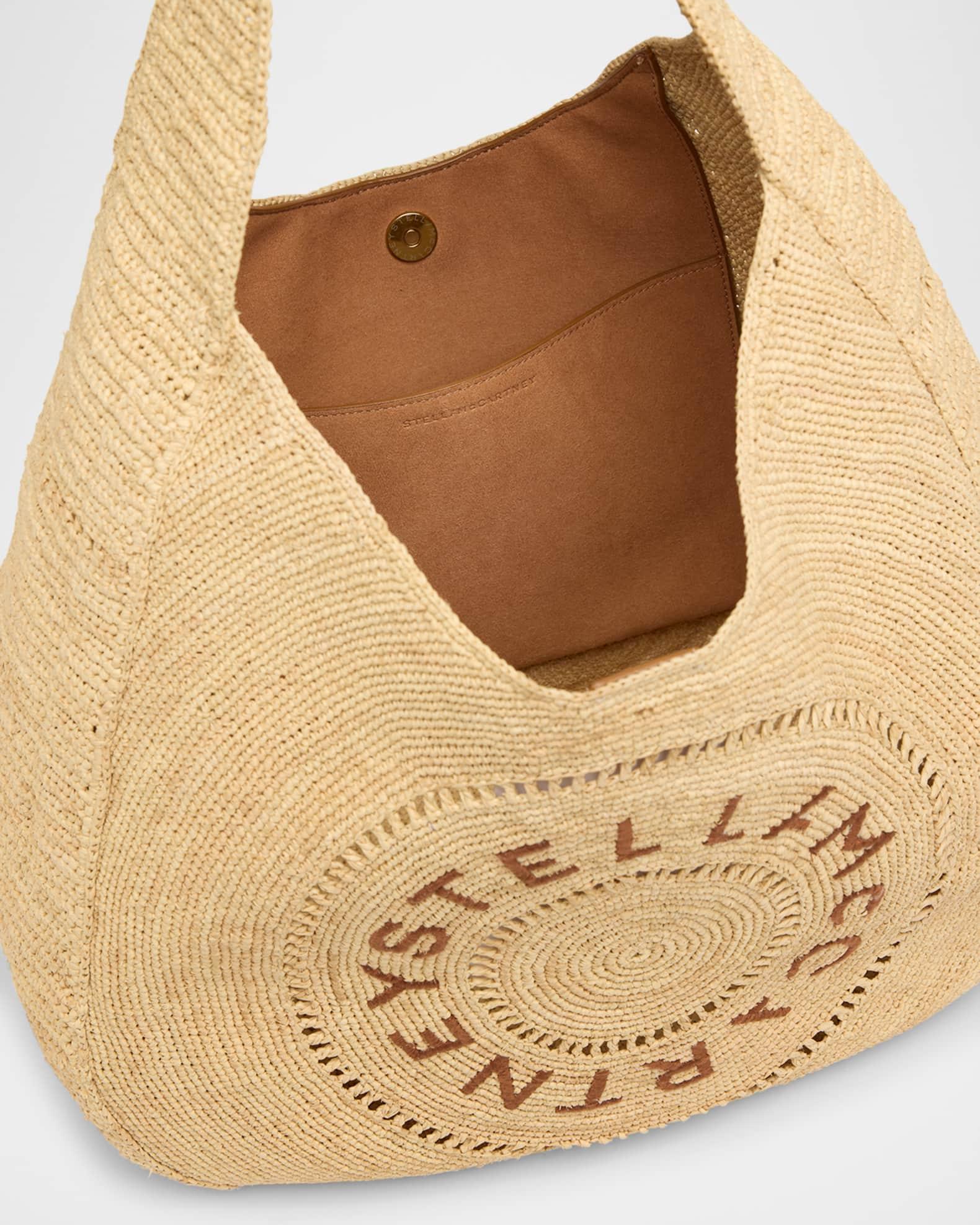 Small Logo Crochet Raffia Hobo Bag Product Image