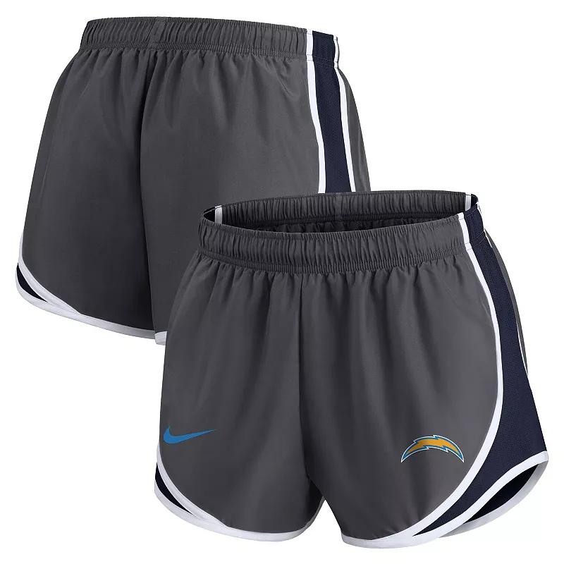 Women's Nike Charcoal Los Angeles Chargers Logo Performance Tempo Shorts,  Product Image